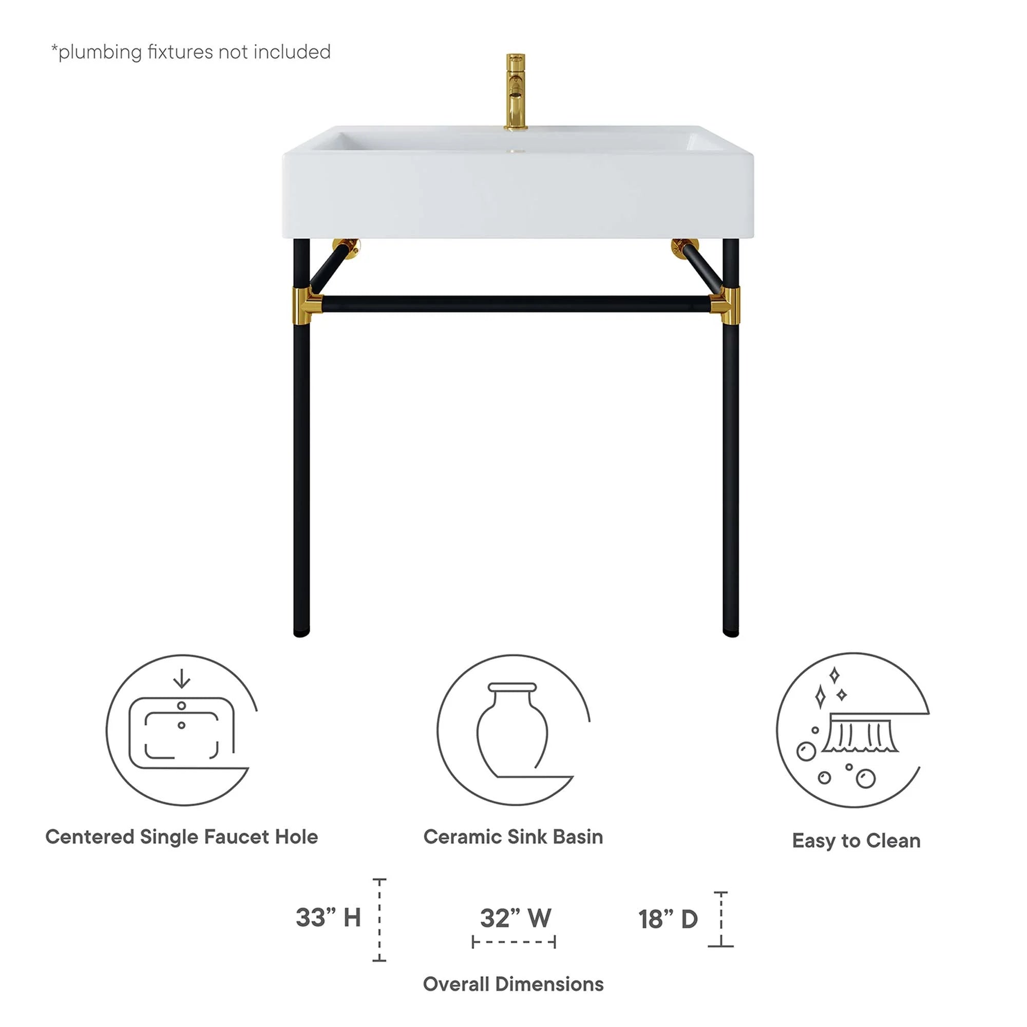 Redeem Wall-Mount Bathroom Vanity Basin Included