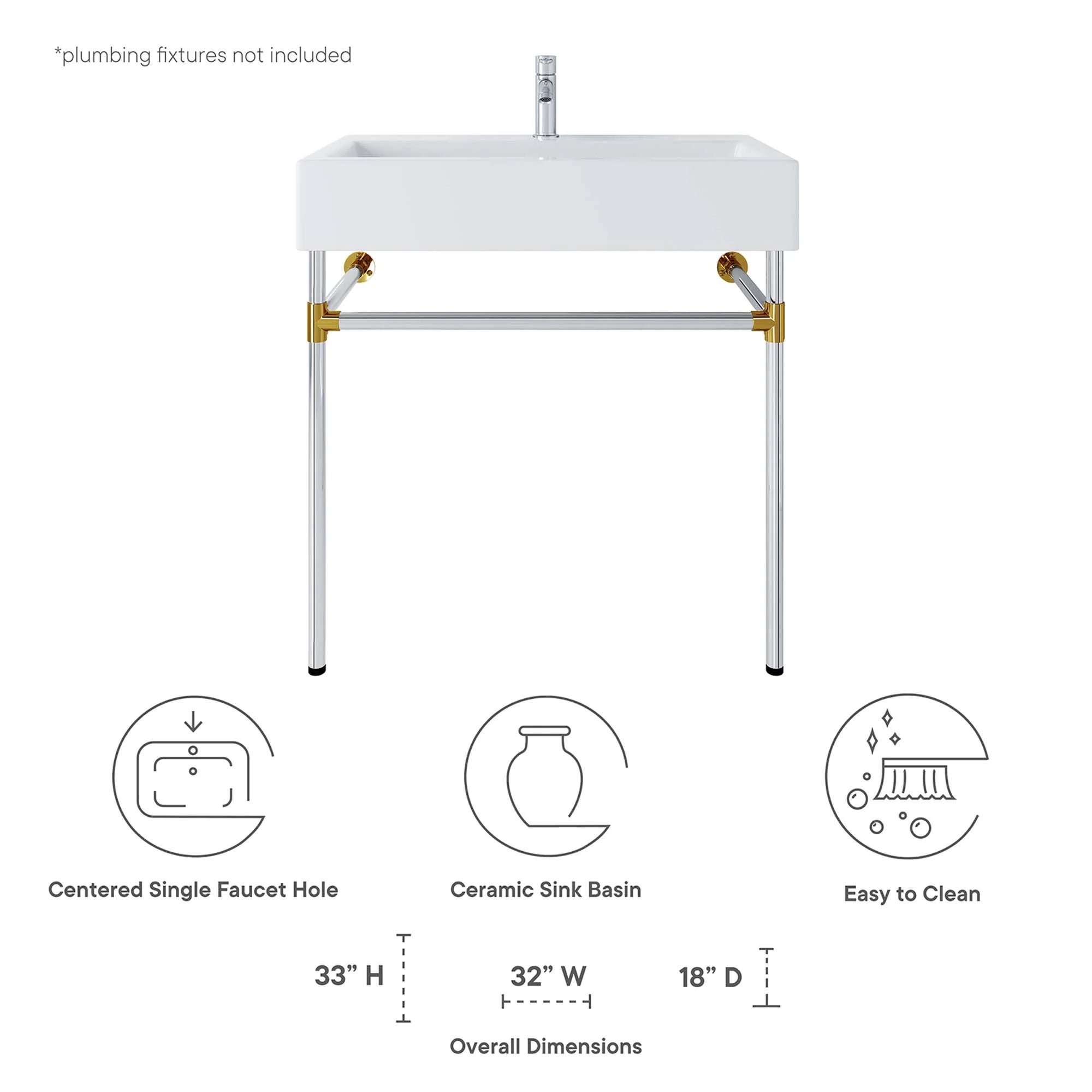 Redeem Acrylic Wall-Mount Bathroom Vanity Basin Included