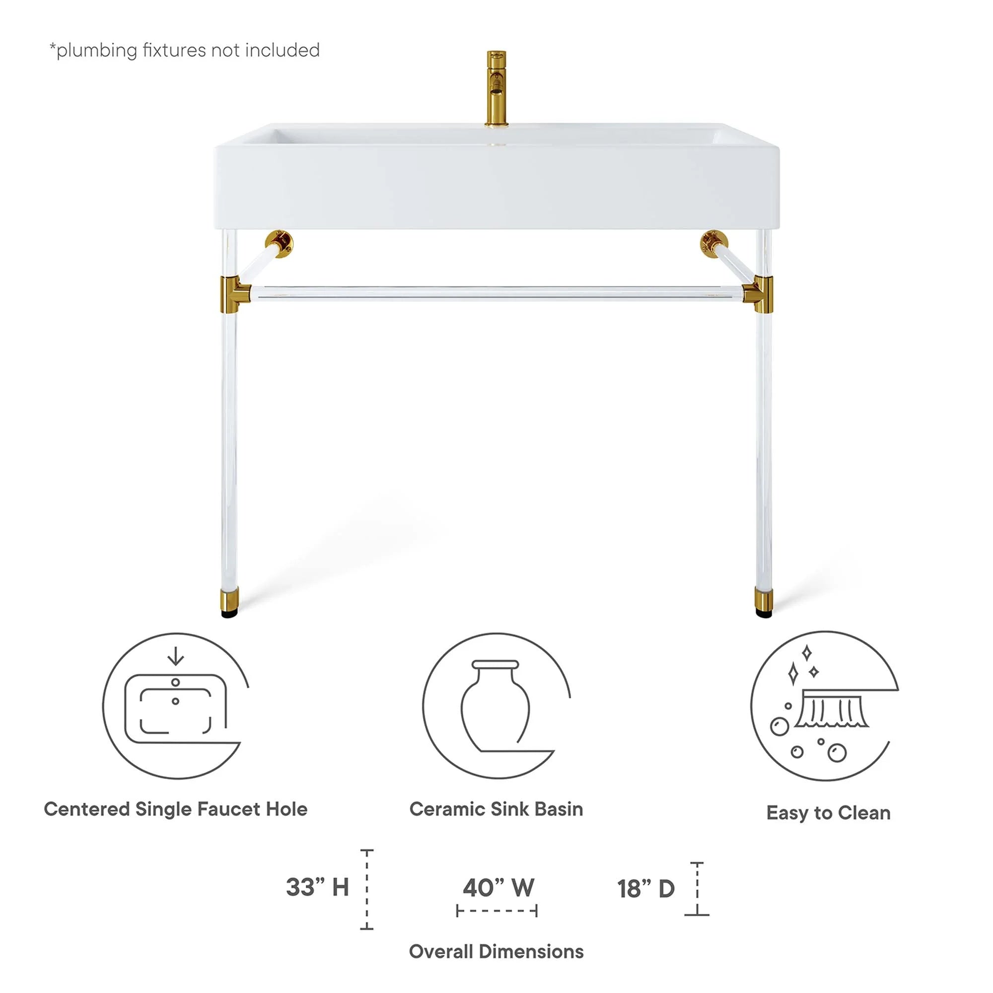 Meuble-lavabo mural en acrylique Redeem inclus