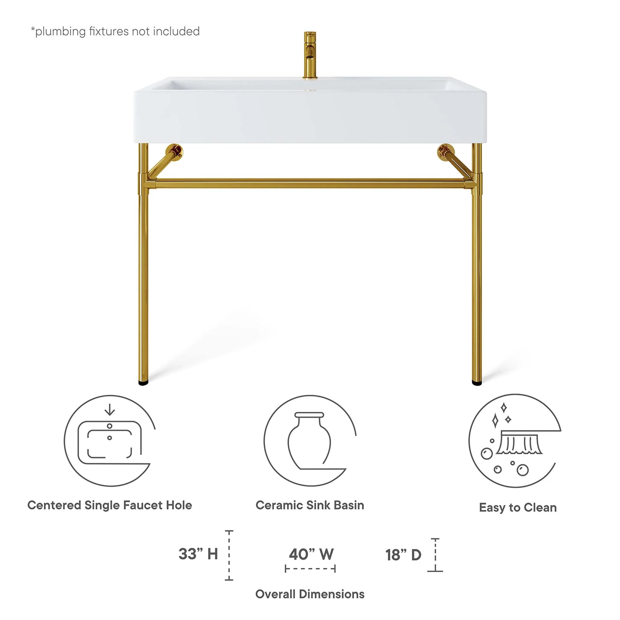 Redeem Acrylic Wall-Mount Bathroom Vanity Basin Included