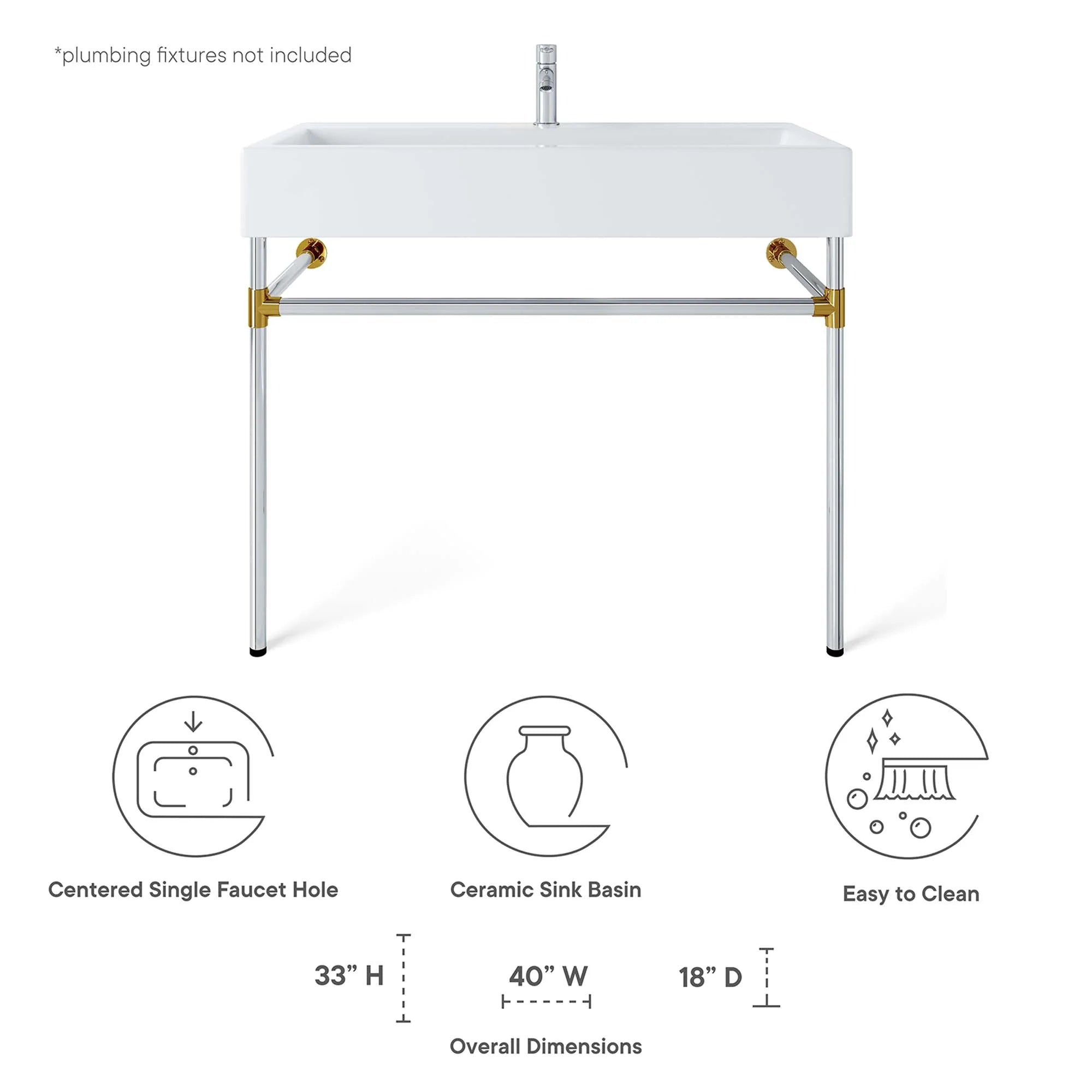 Redeem Acrylic Wall-Mount Bathroom Vanity Basin Included