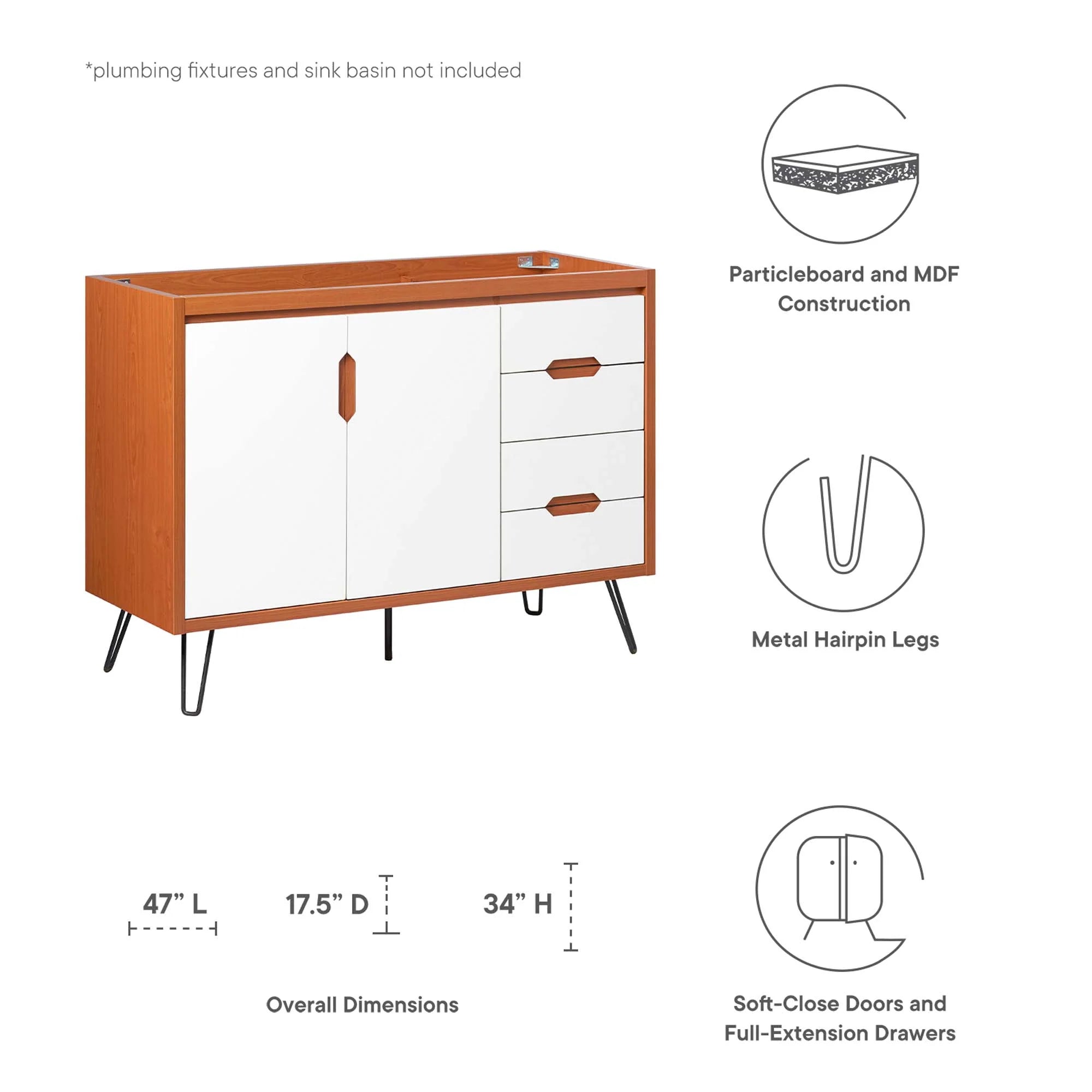 Energize Bathroom Vanity Cabinet Basin Not Included