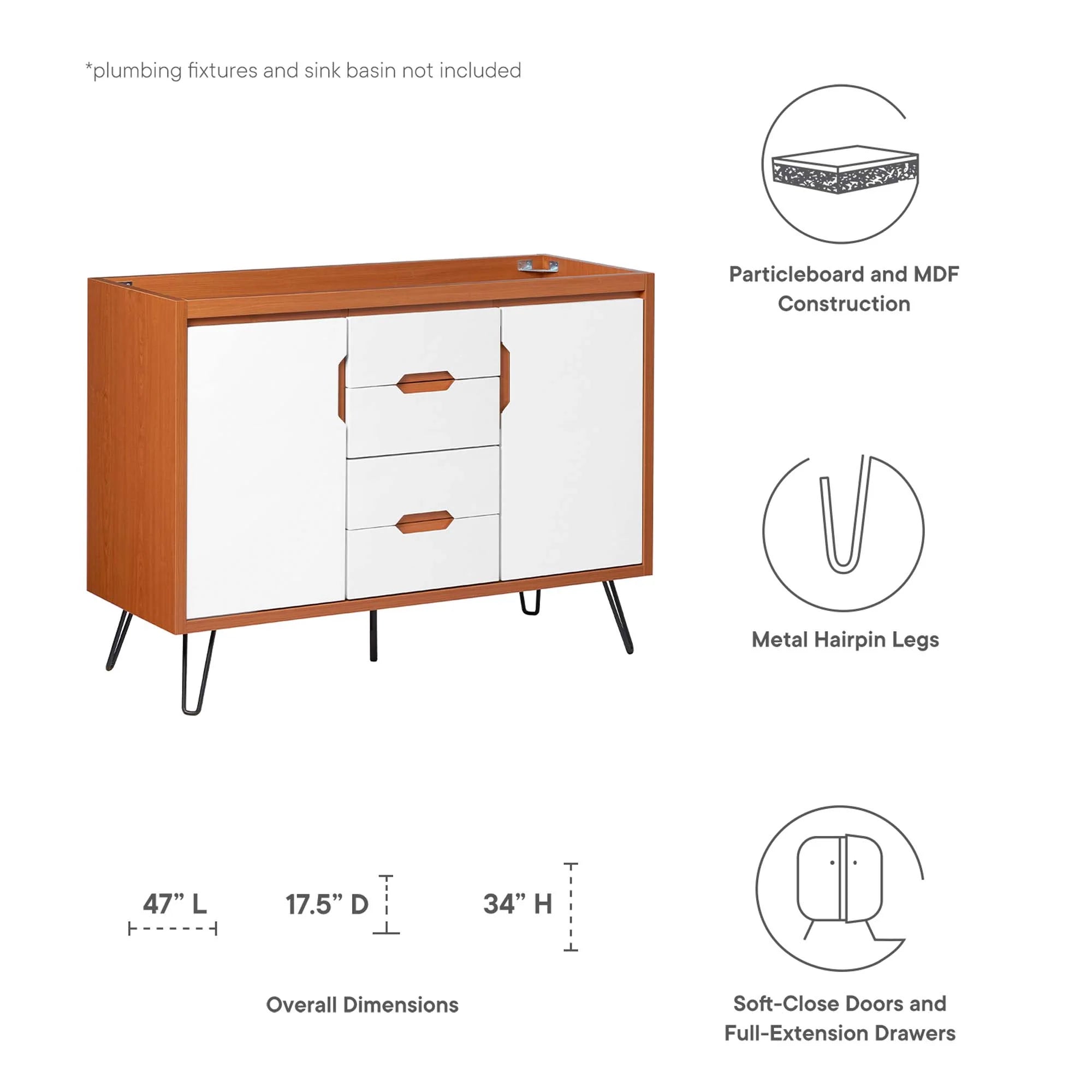 Energize Bathroom Vanity Cabinet Basin Not Included