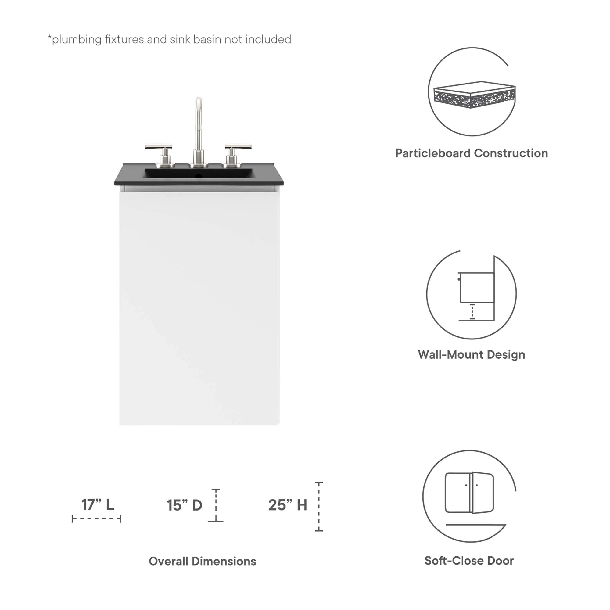 Meuble de salle de bain mural Bryn Lavabo non inclus