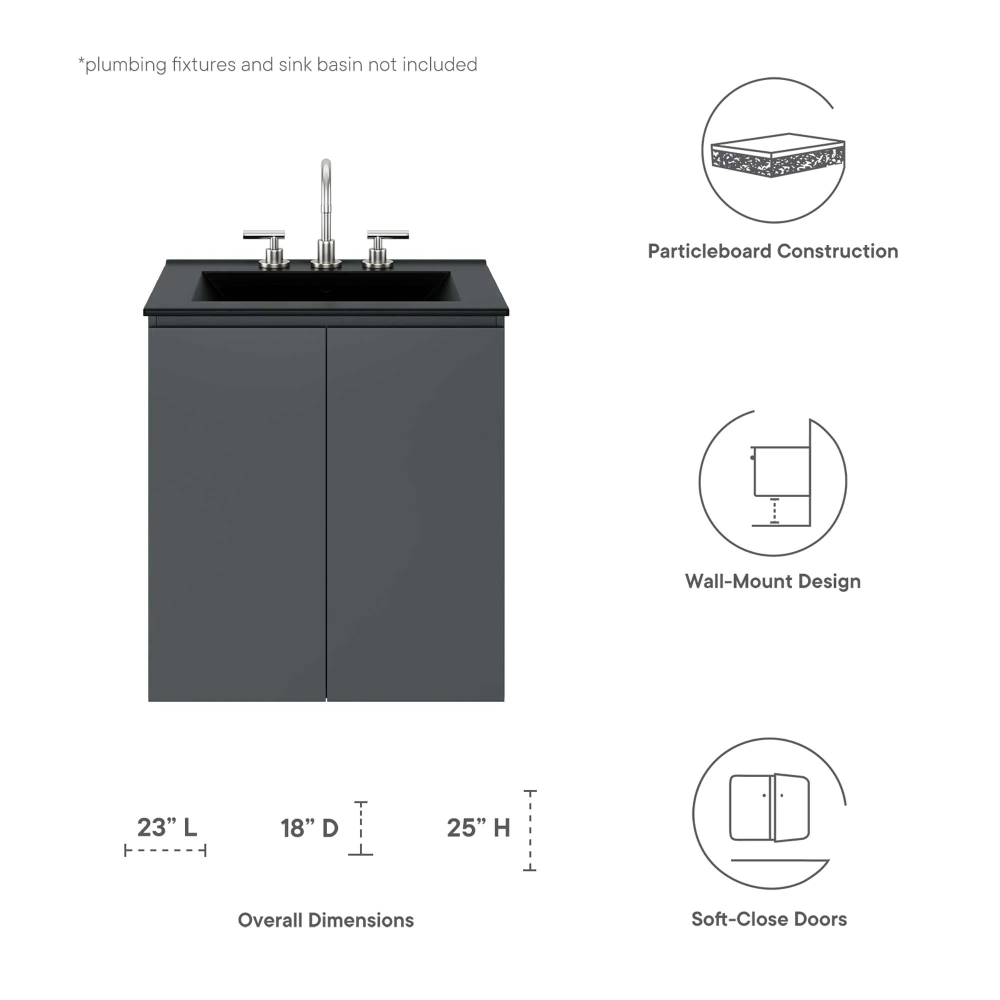 Bryn Wall-Mount Bathroom Cabinet Basin Not Included