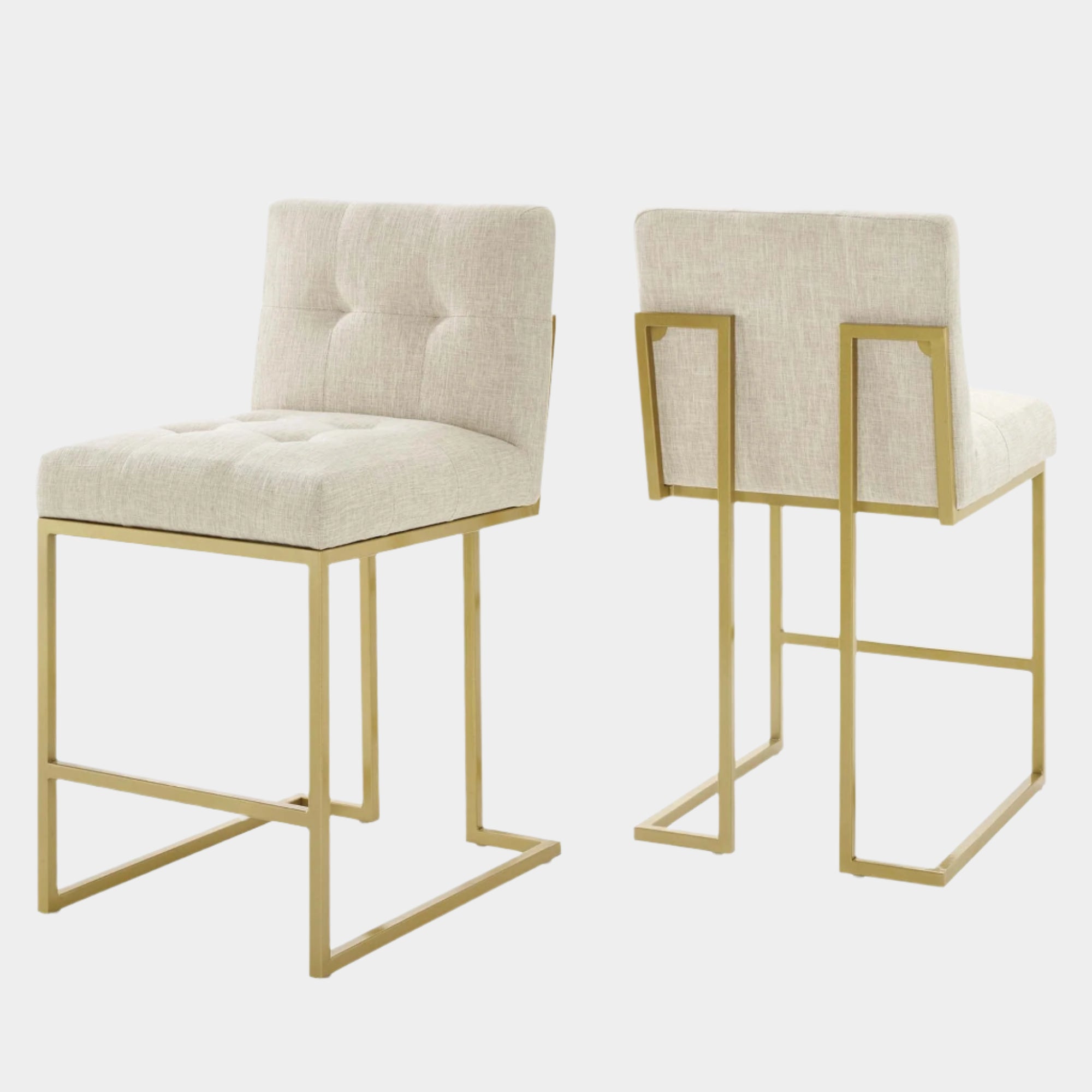 Privy Counter Stool Upholstered Fabric Set of 2