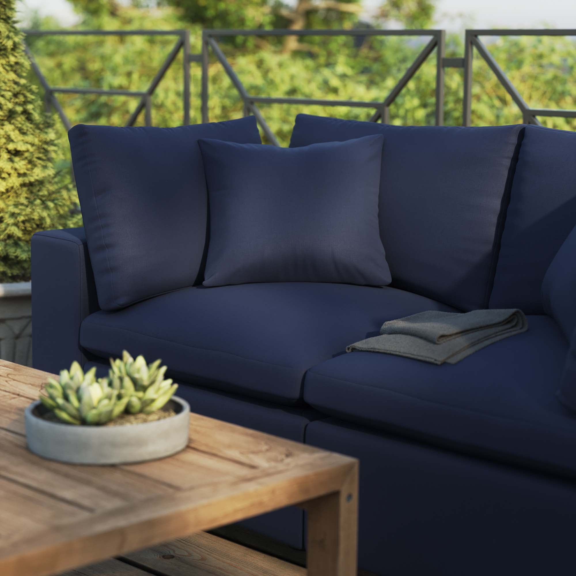 Commix Overstuffed Outdoor Patio Loveseat