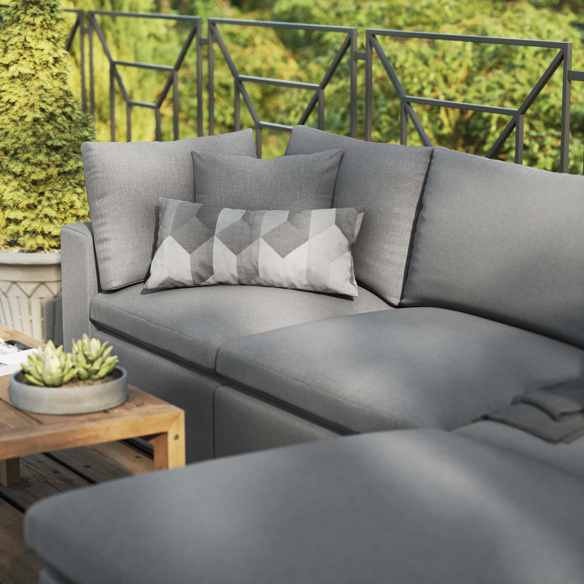 Commix 4-Piece Outdoor Patio Sectional Sofa