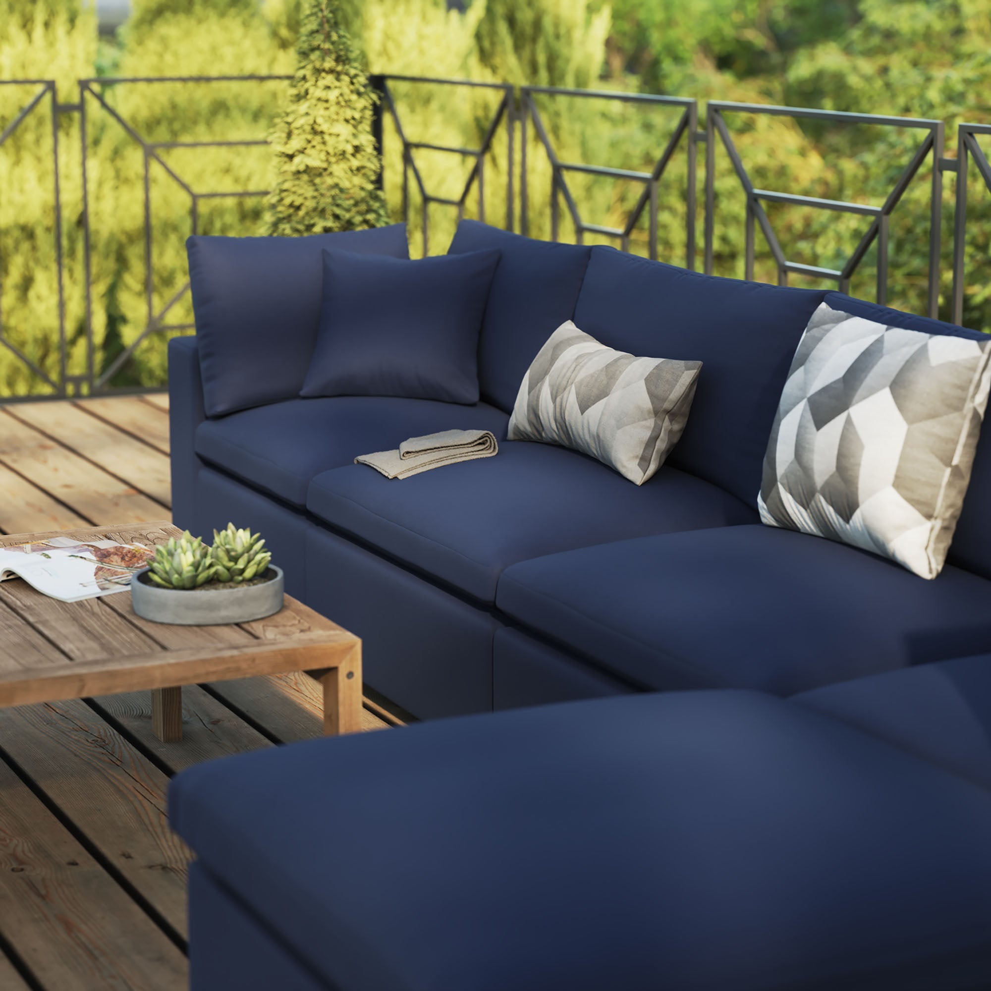 Commix 5-Piece Outdoor Patio Sectional Sofa