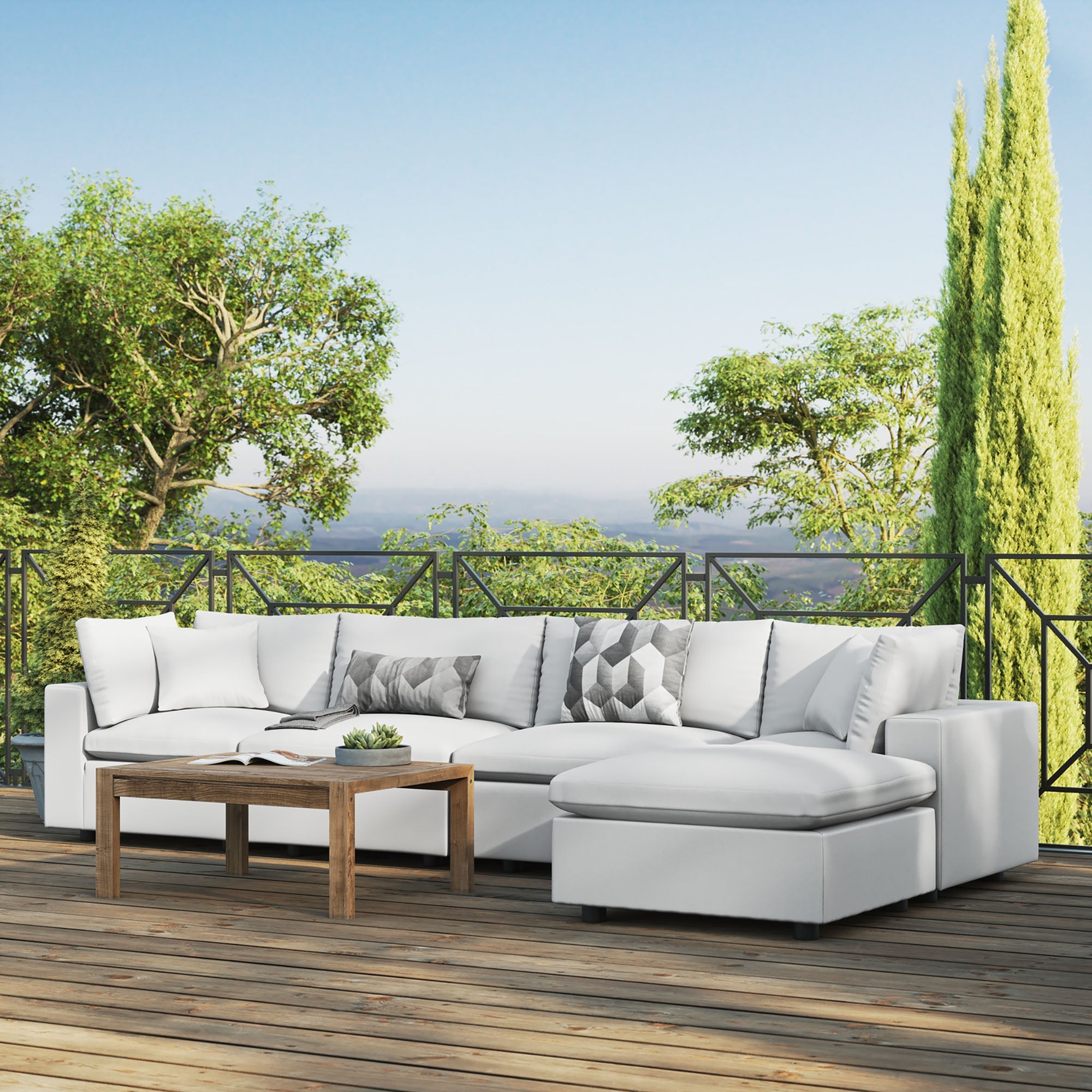 Commix 5-Piece Outdoor Patio Sectional Sofa