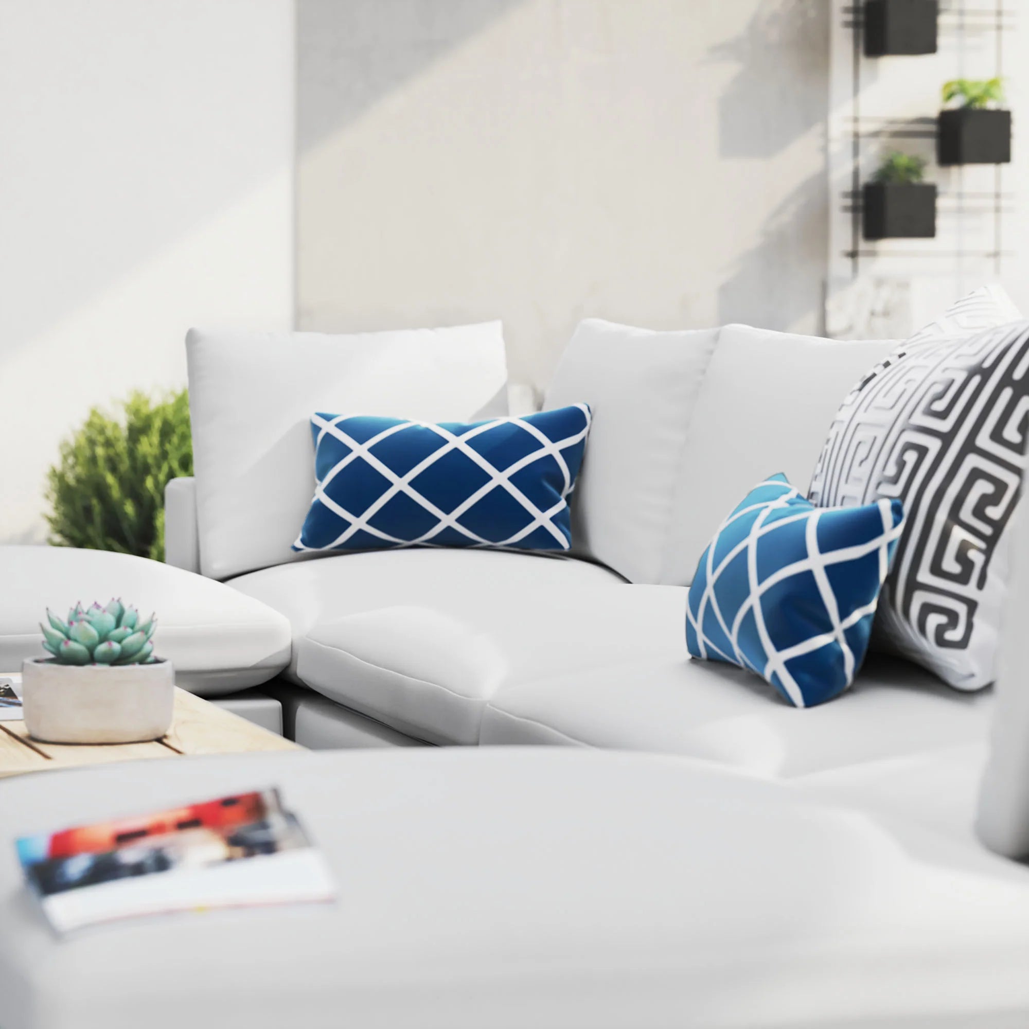 Commix 6-Piece Sunbrella® Outdoor Patio Sectional Sofa in White