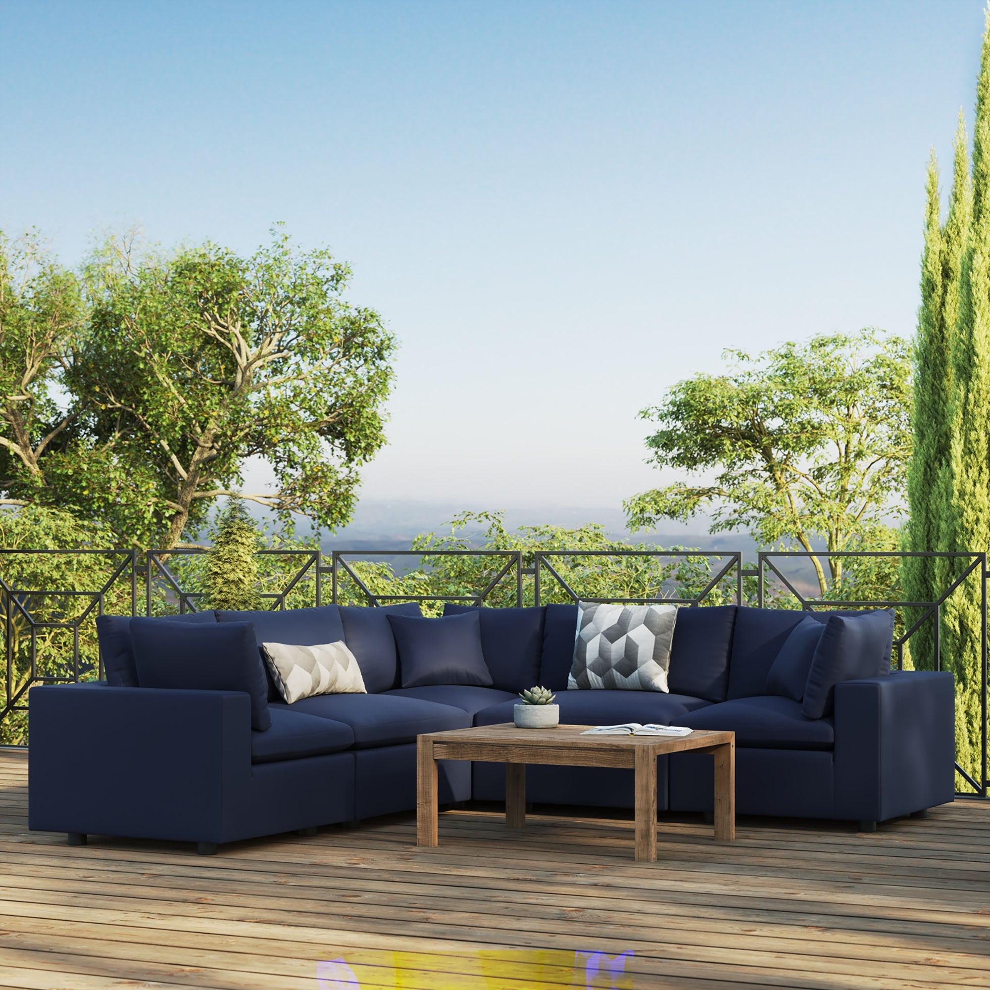 Commix 5-Piece Outdoor Patio Sectional Sofa