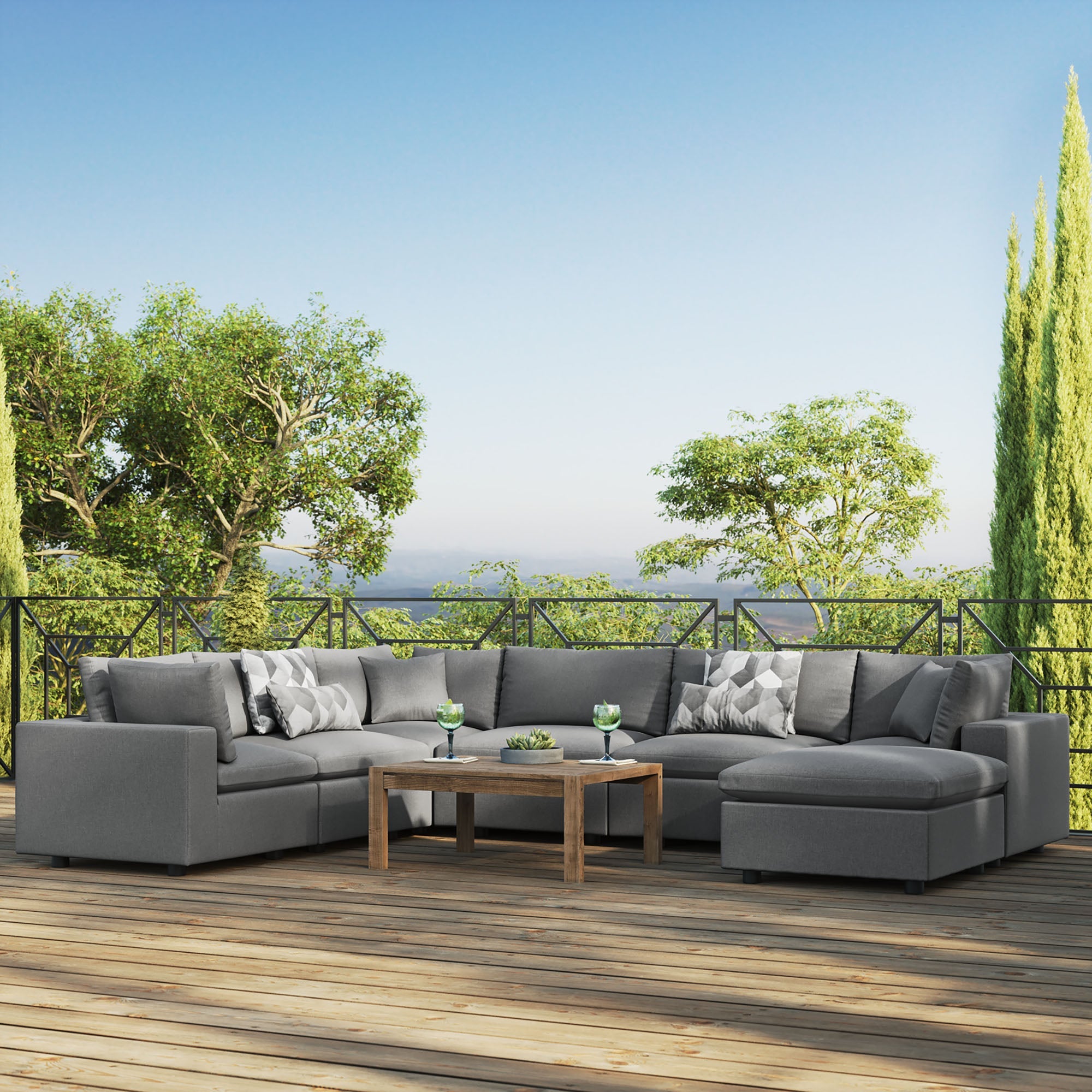 Commix 7-Piece Outdoor Patio Sectional Sofa