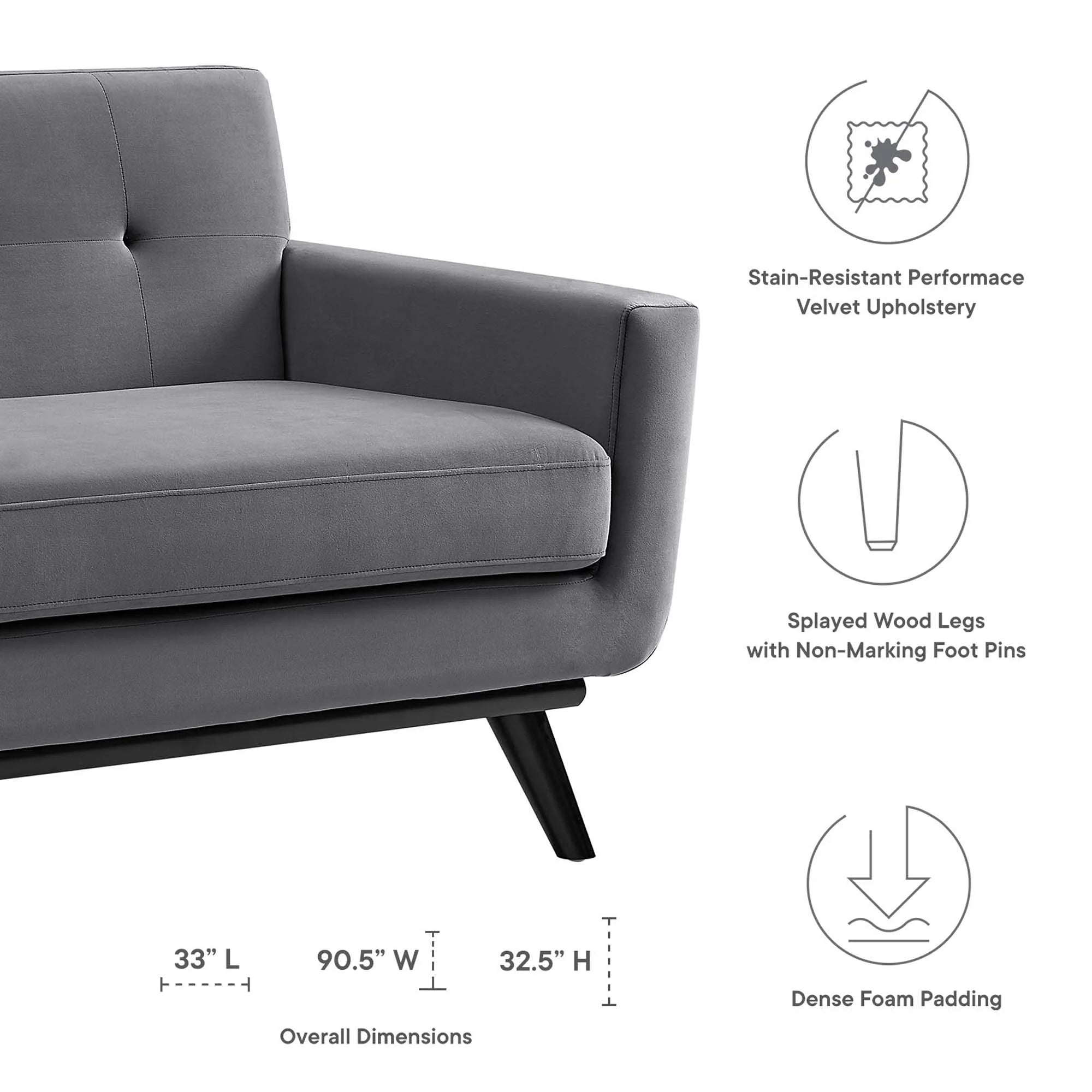 Engage Performance Velvet Sofa