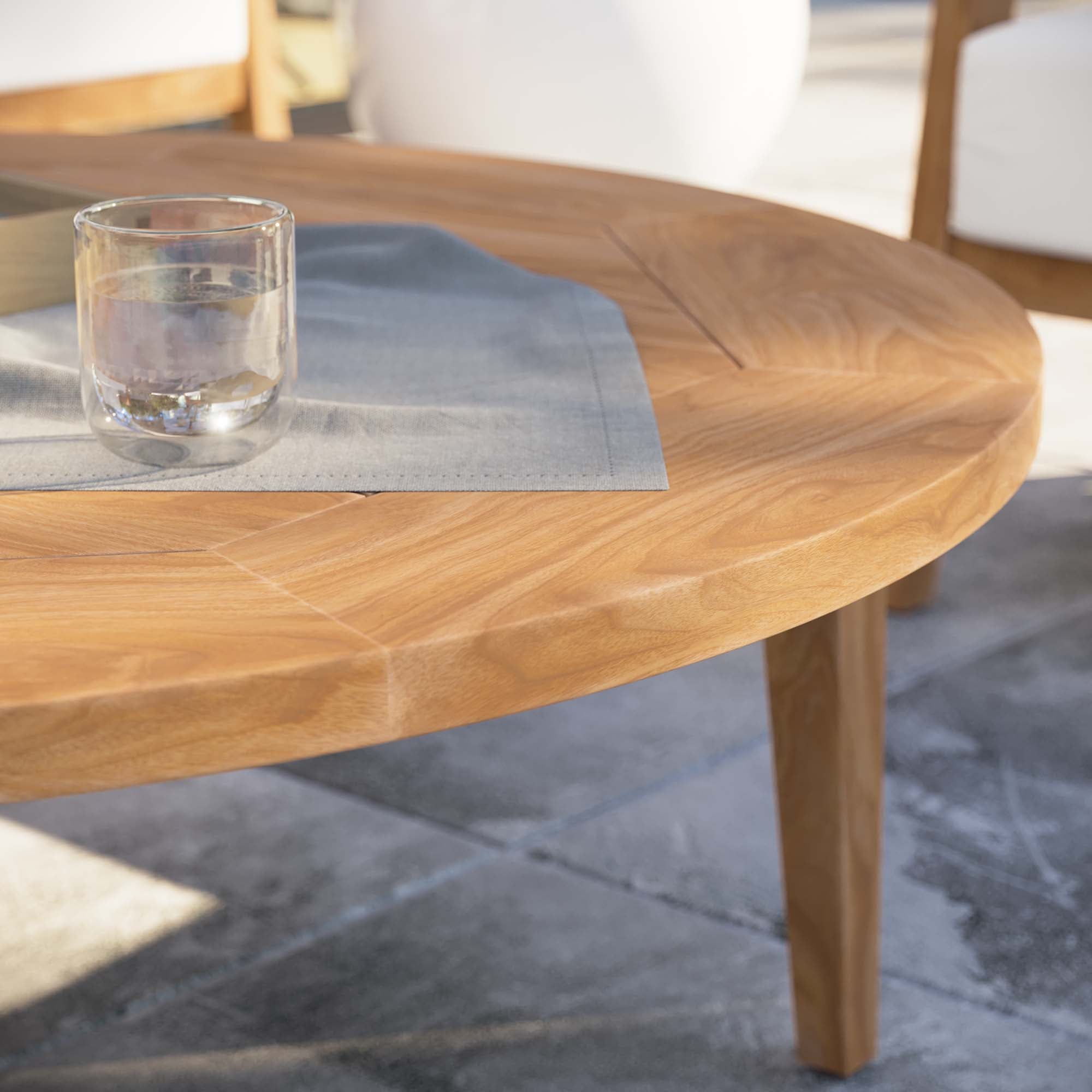 Brisbane Teak Wood Outdoor Patio Coffee Table in Natural