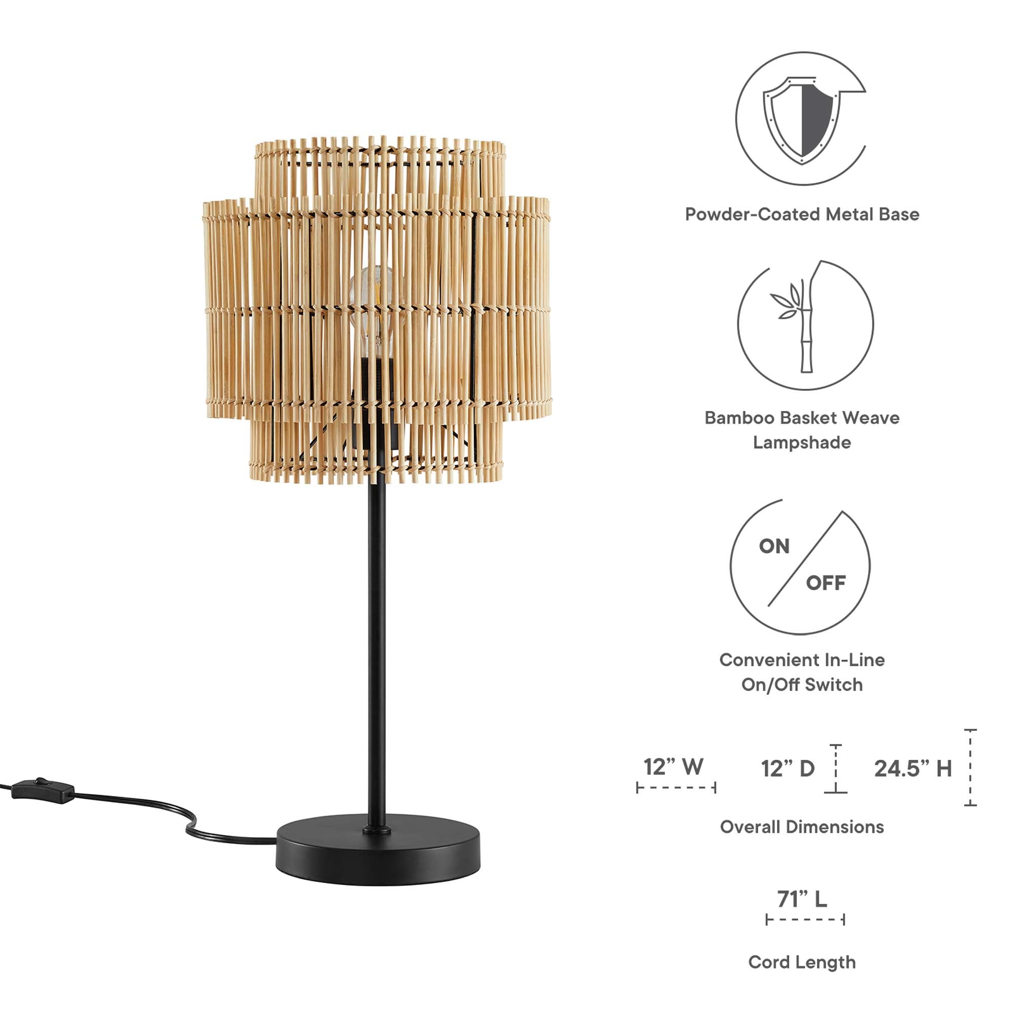 Lampe de table en bambou Nourish