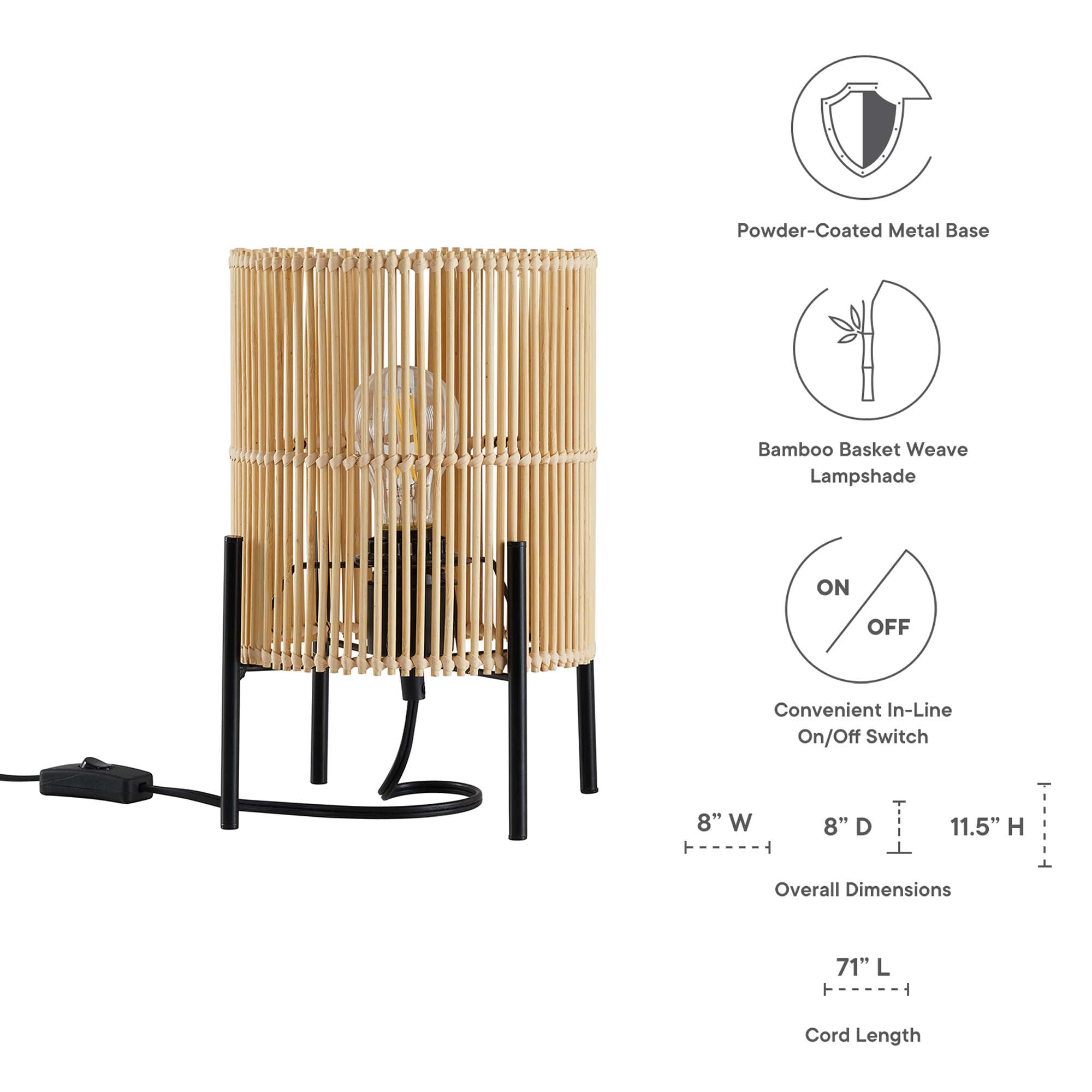 Casen Bamboo Table Lamp in Natural