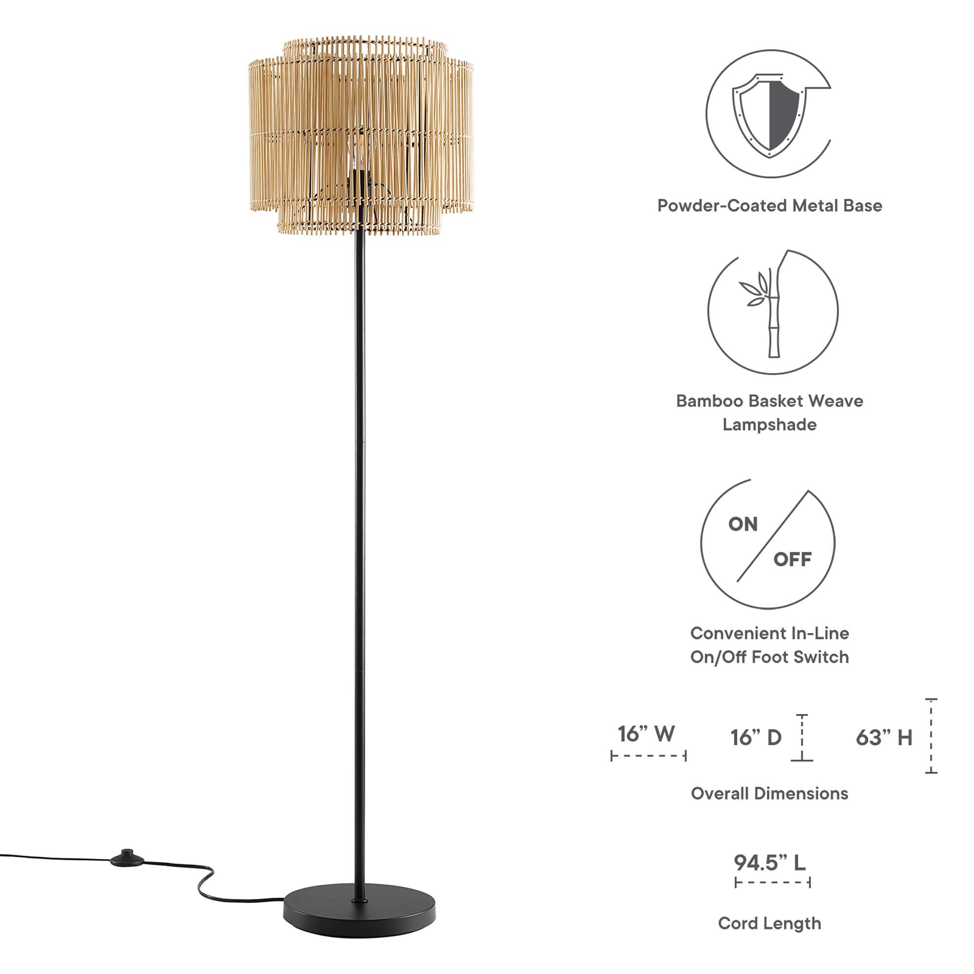 Nourish Bamboo Floor Lamp in Natural