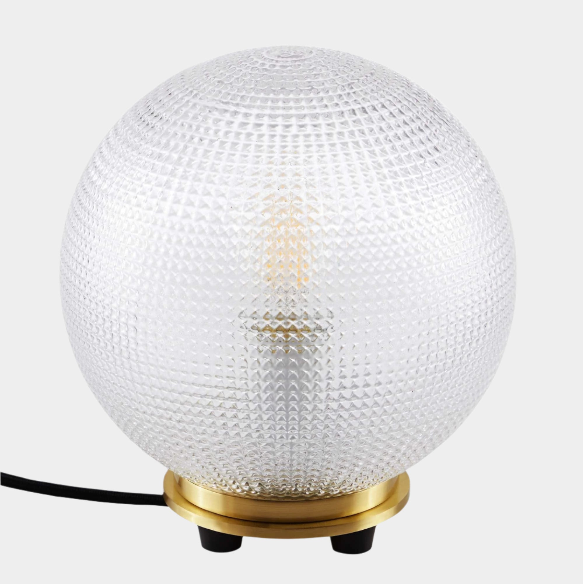 Destiny Glass and Metal Table Lamp in Satin Brass