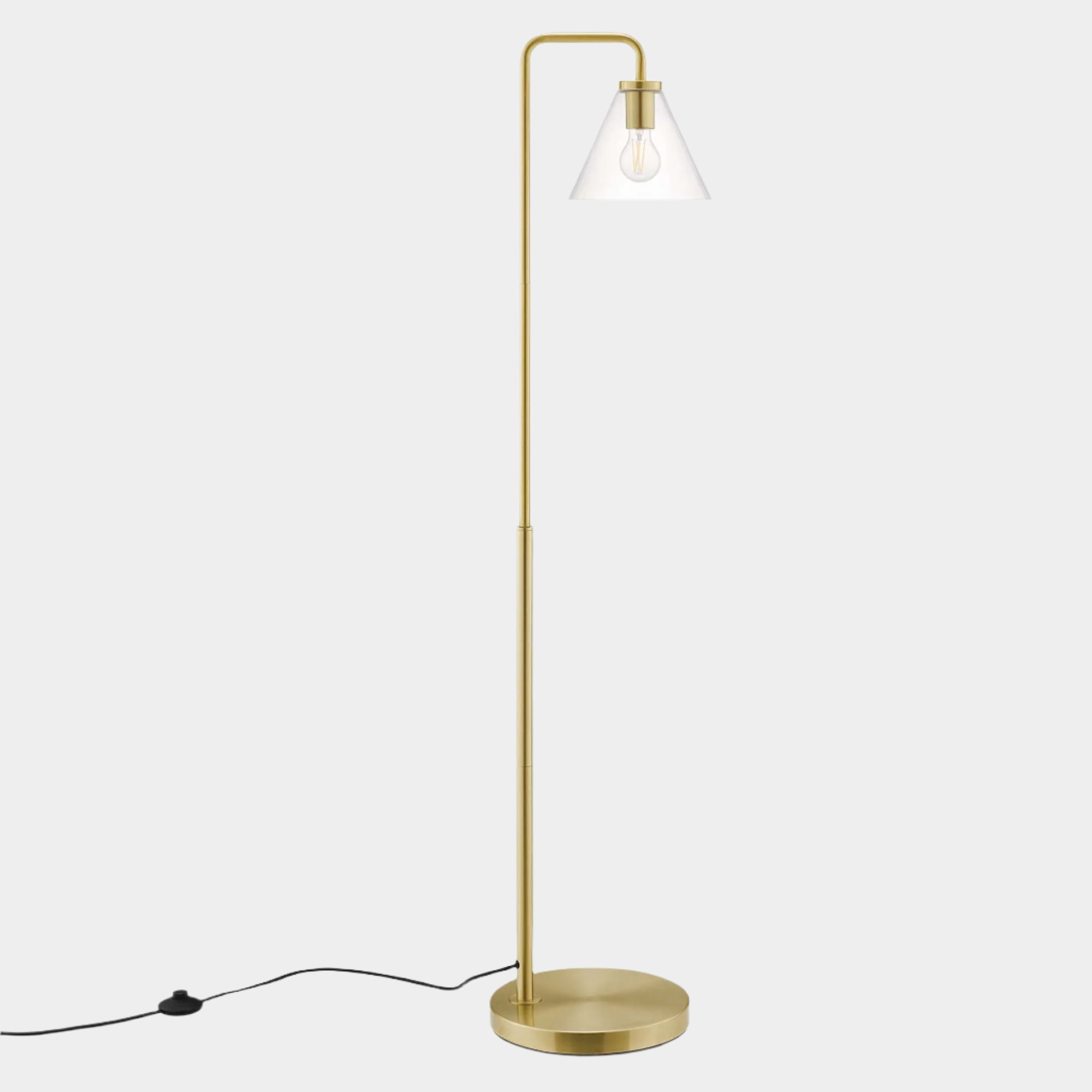 Element Transparent Glass Glass and Metal Floor Lamp