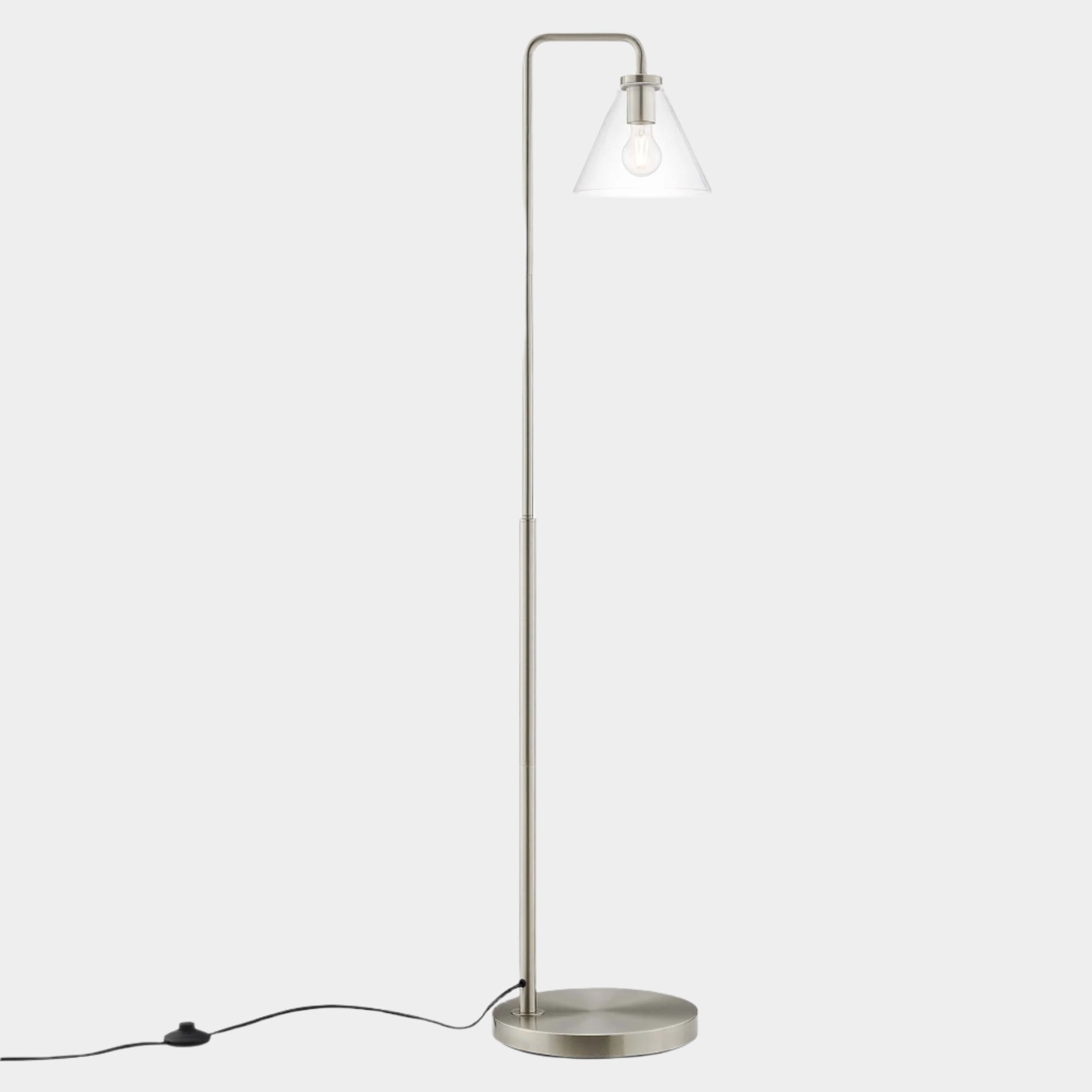 Element Transparent Glass Glass and Metal Floor Lamp