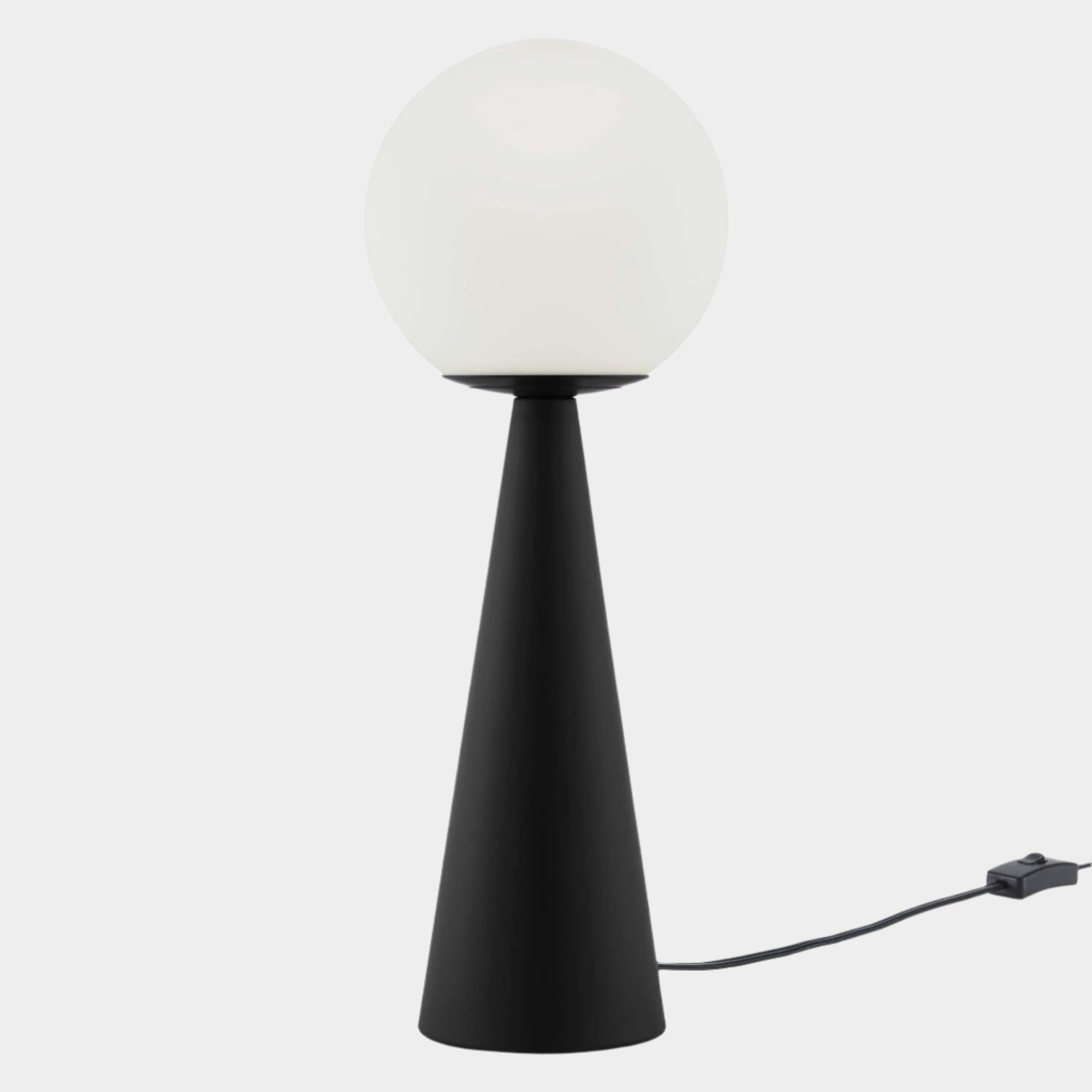 Apex Glass Globe Glass Table Lamp in White Black