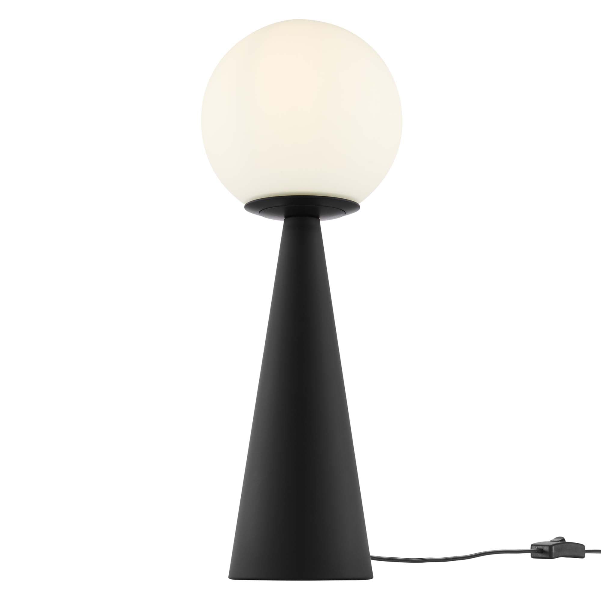 Apex Glass Globe Glass Table Lamp in White Black