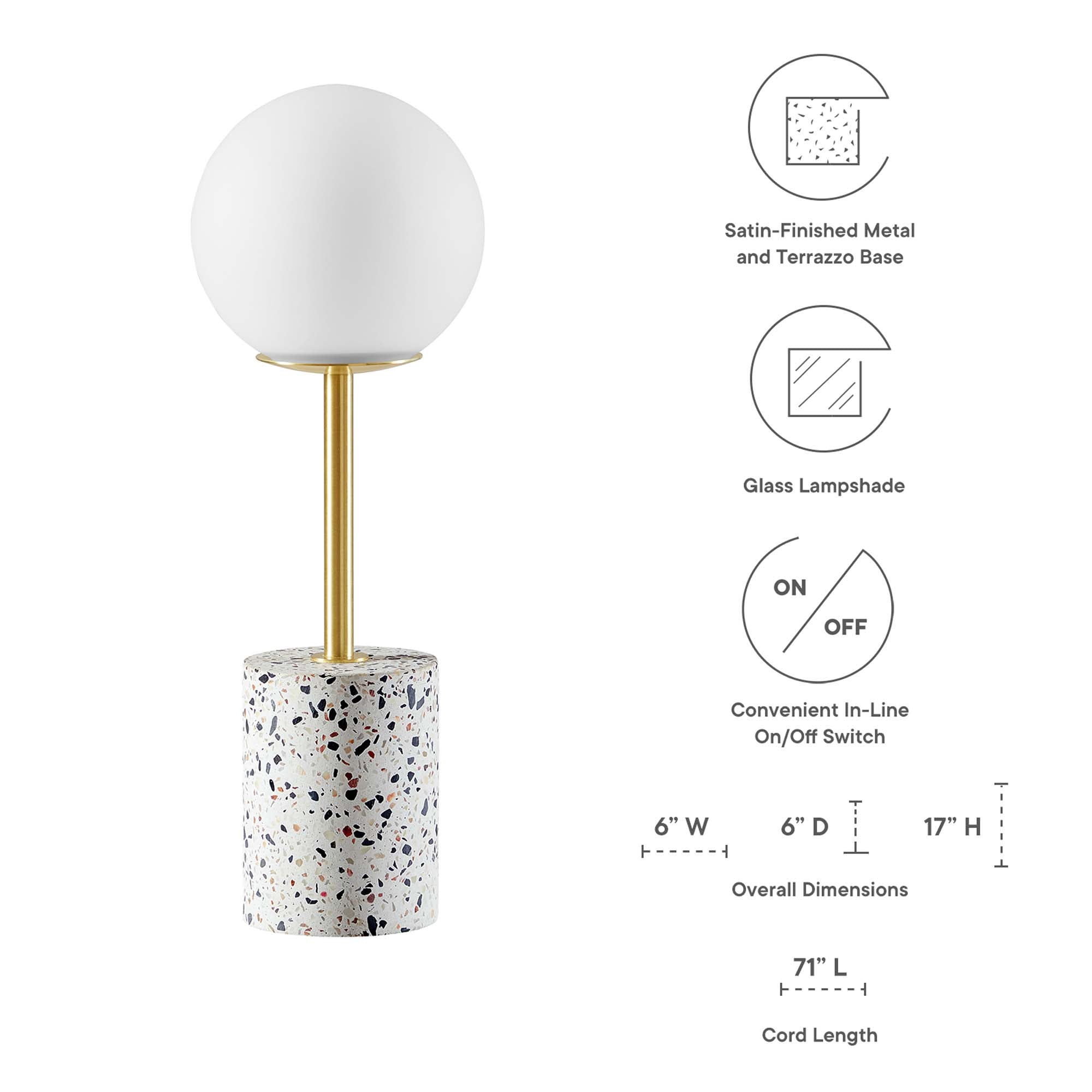 Lampe de table Logic Terrazzo en blanc