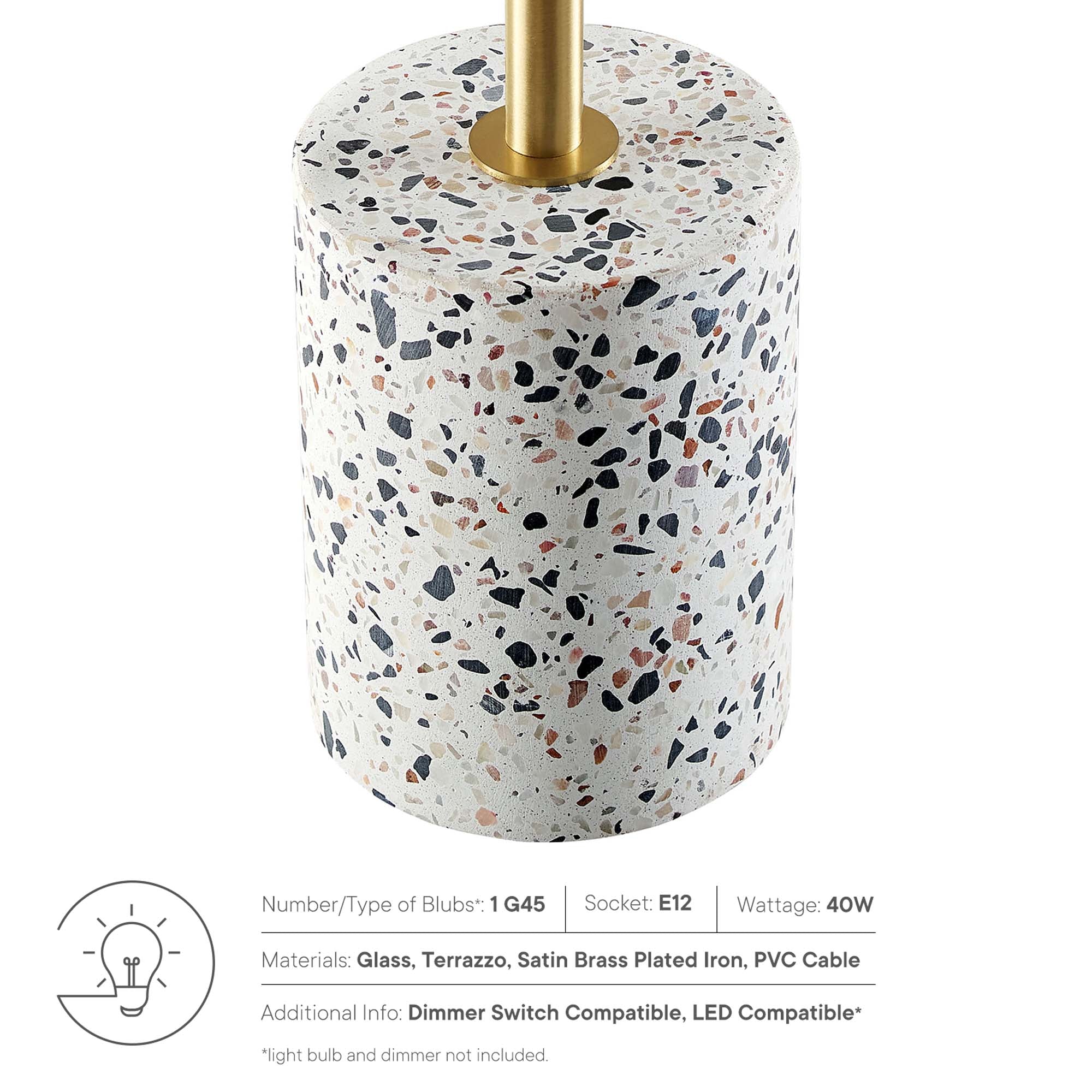 Lampe de table Logic Terrazzo en blanc