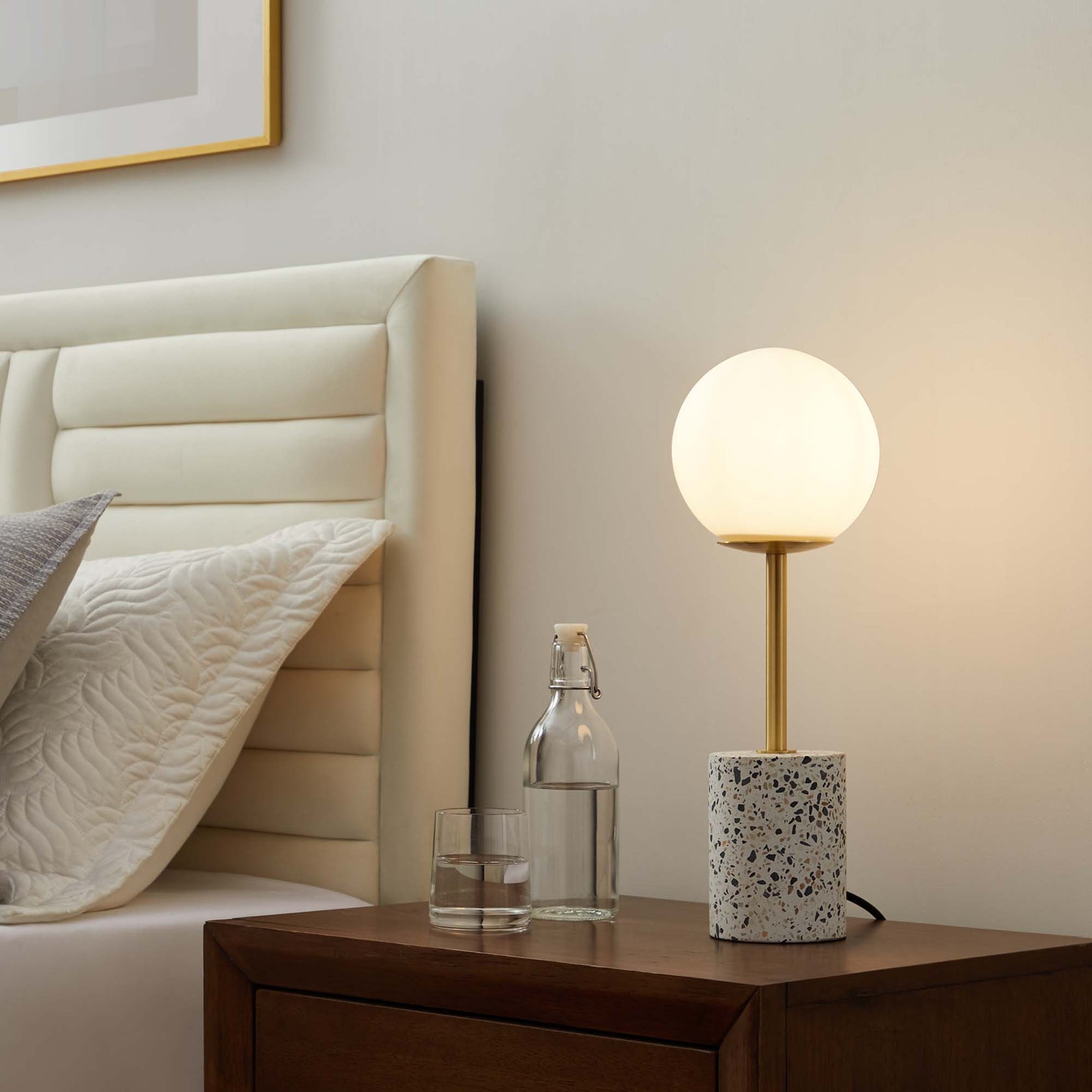 Logic Terrazzo Table Lamp in White