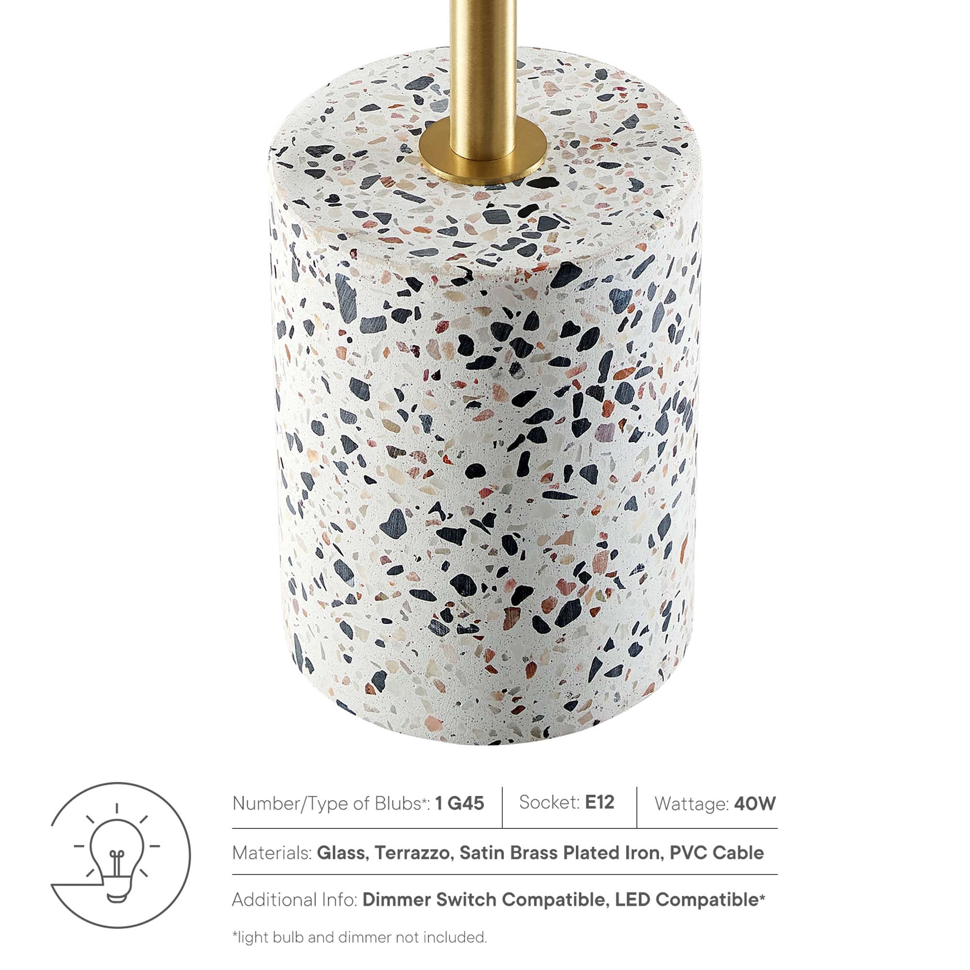 Logic Terrazzo Table Lamp in White