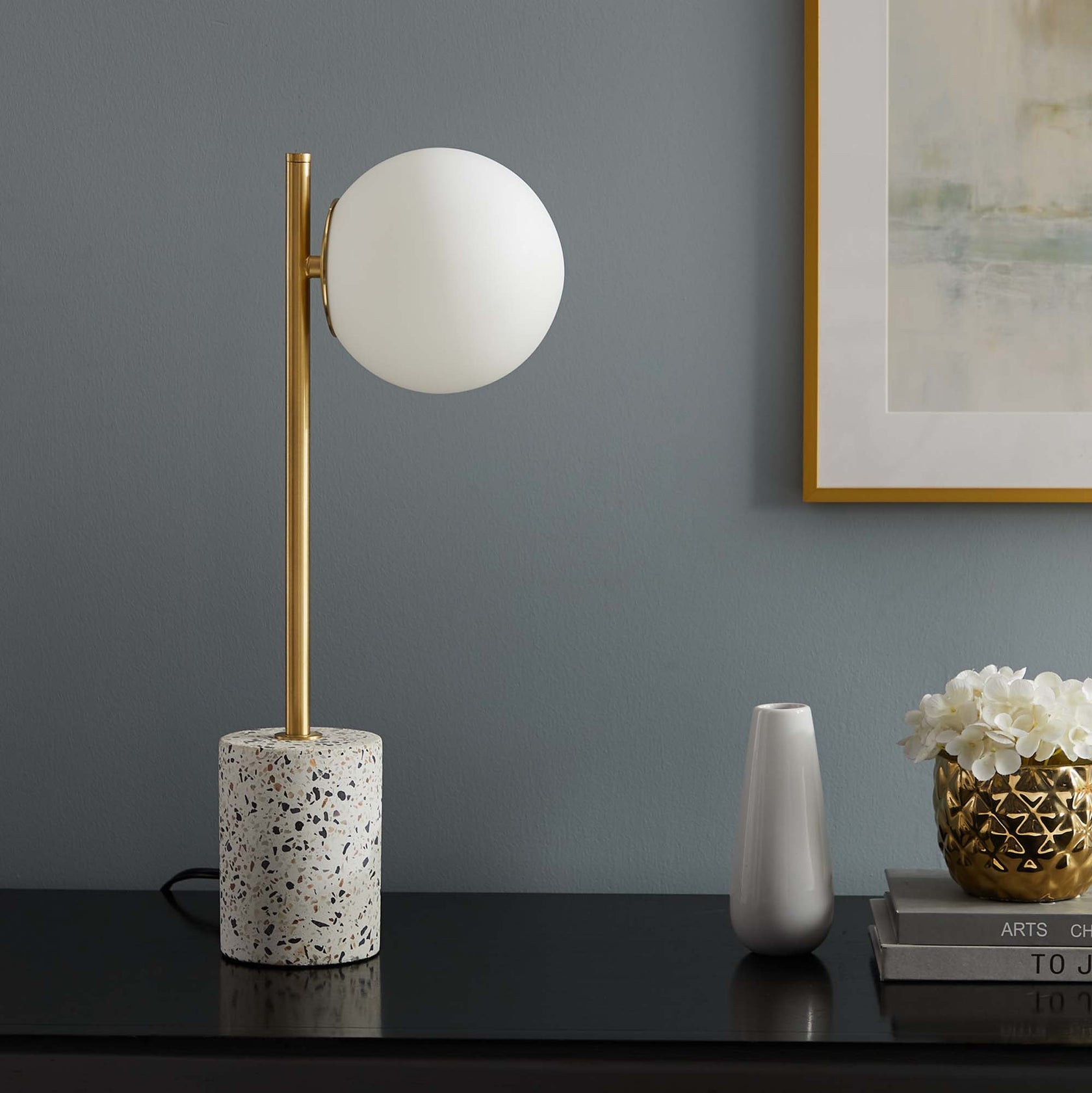 Logic Terrazzo Table Lamp in White