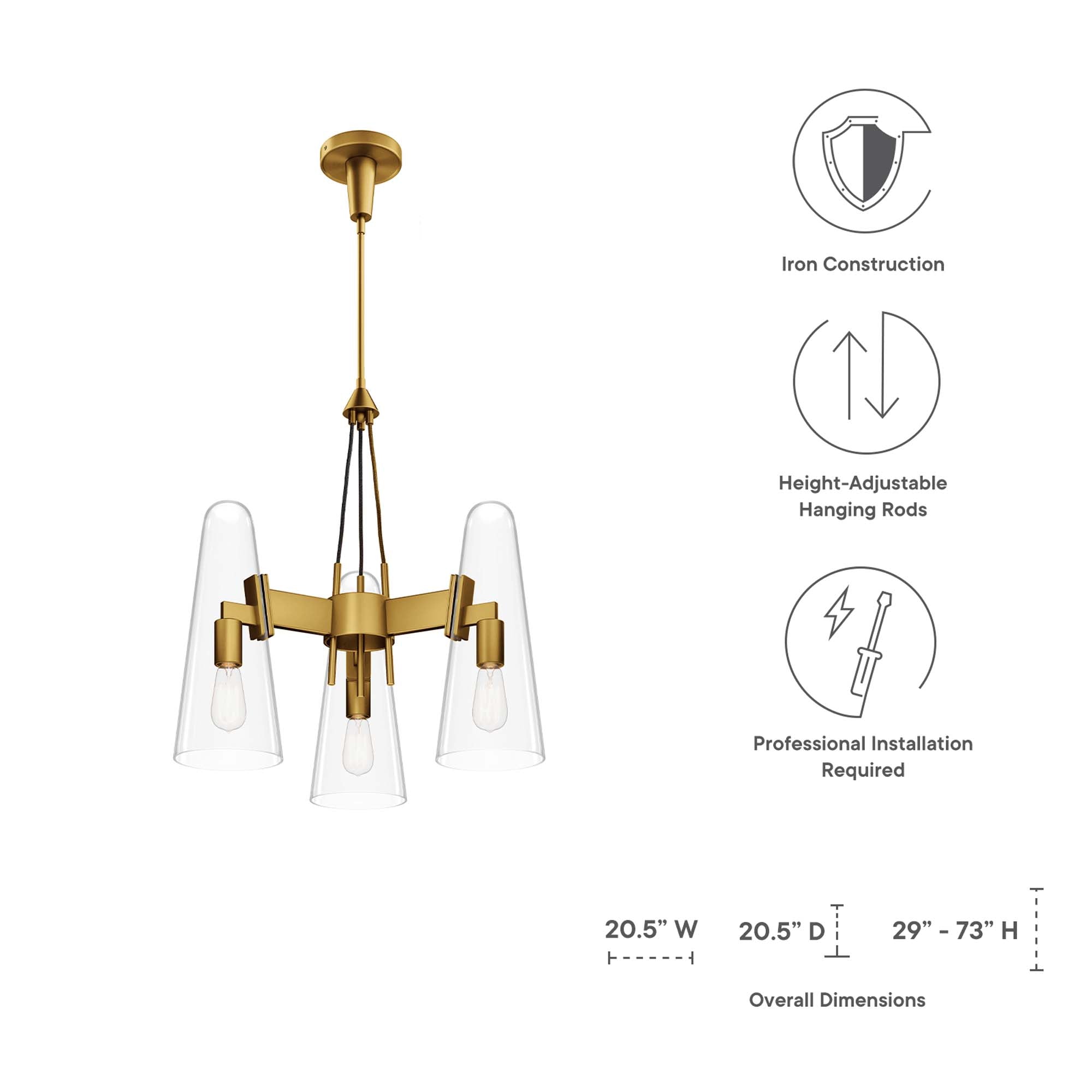 Suspension à 3 lampes Beacon