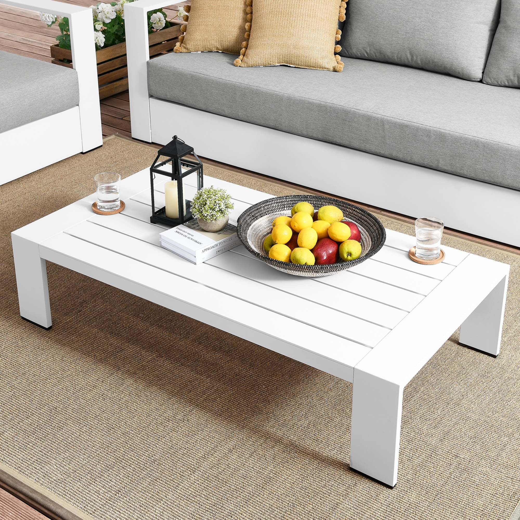 Table basse d'extérieur Tahoe en aluminium avec revêtement en poudre 