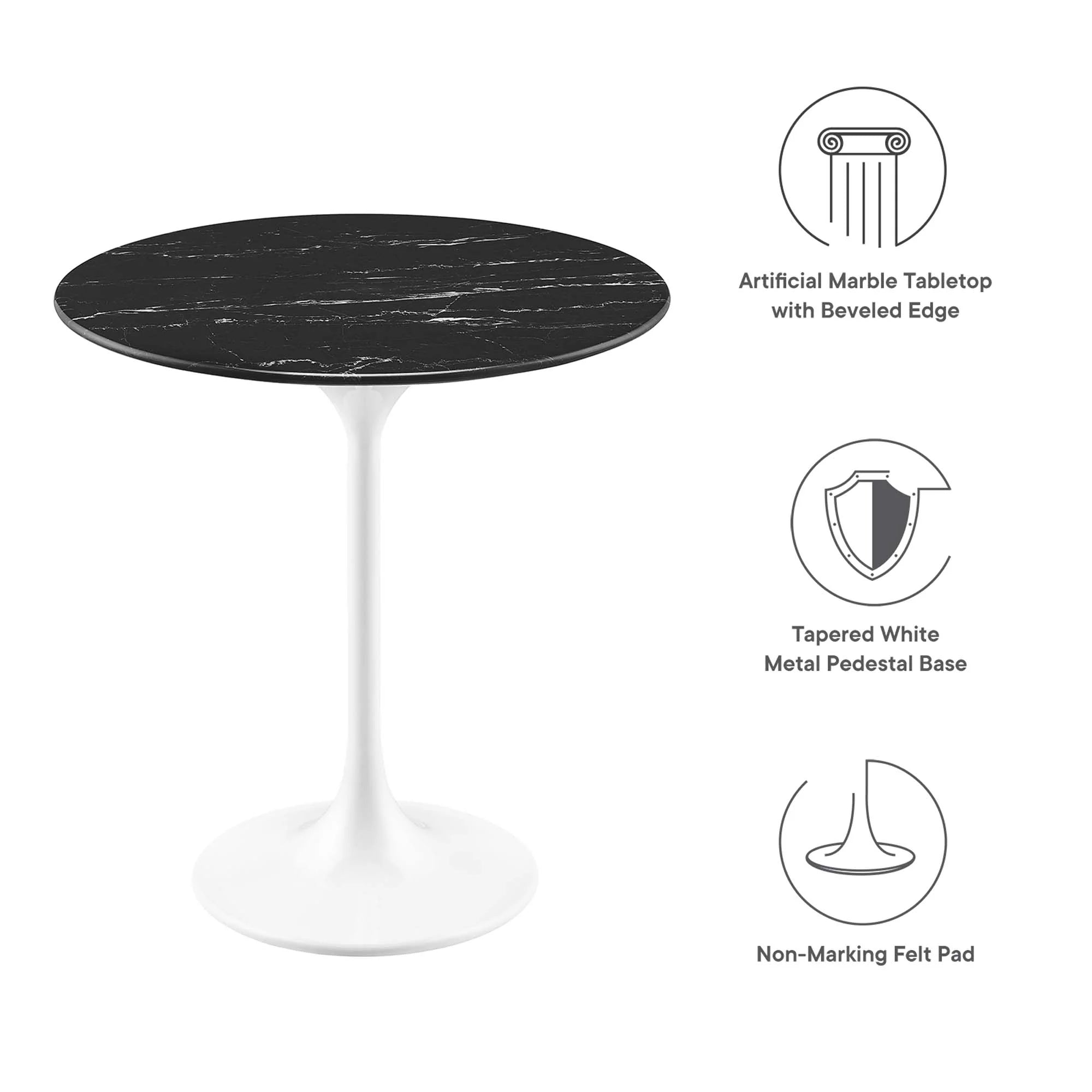 Lippa Round Artificial Marble Side Table