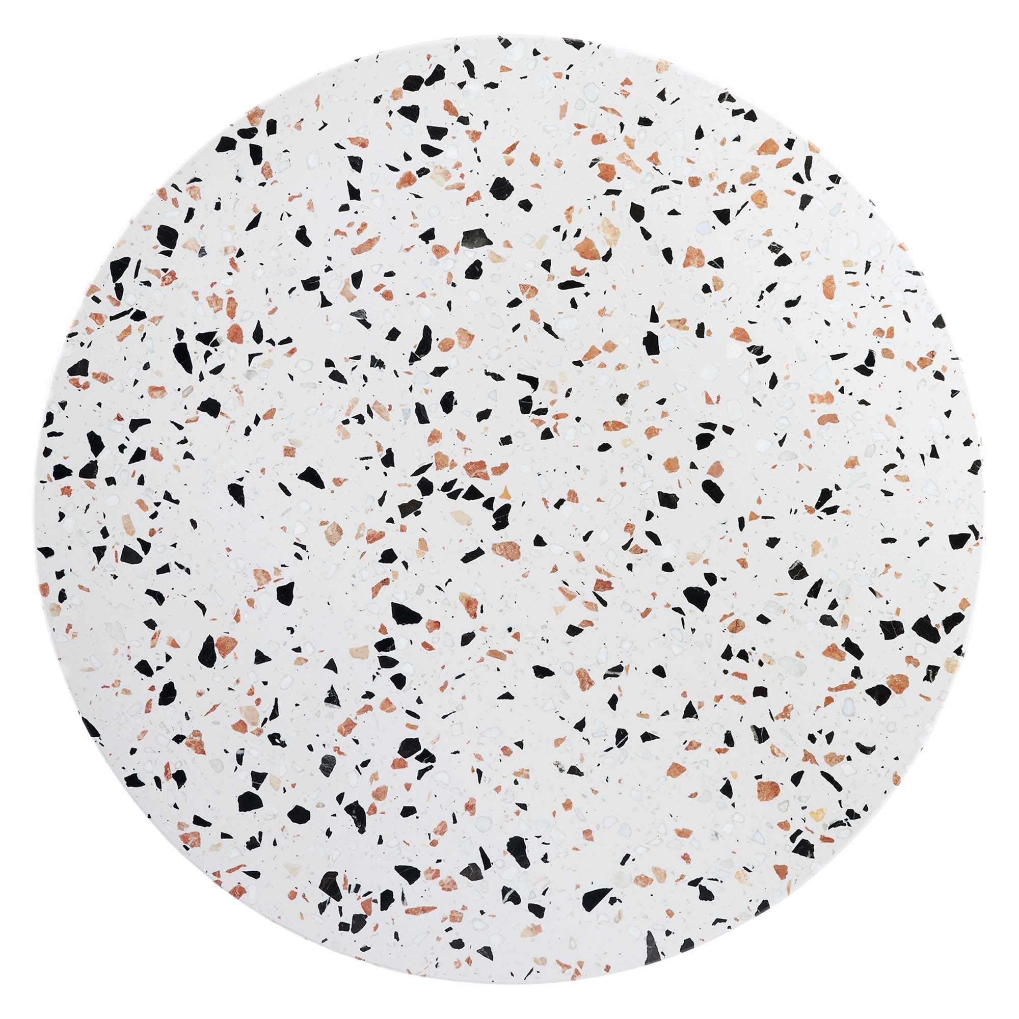 Table à manger ronde en terrazzo Verne de 36 po en blanc doré