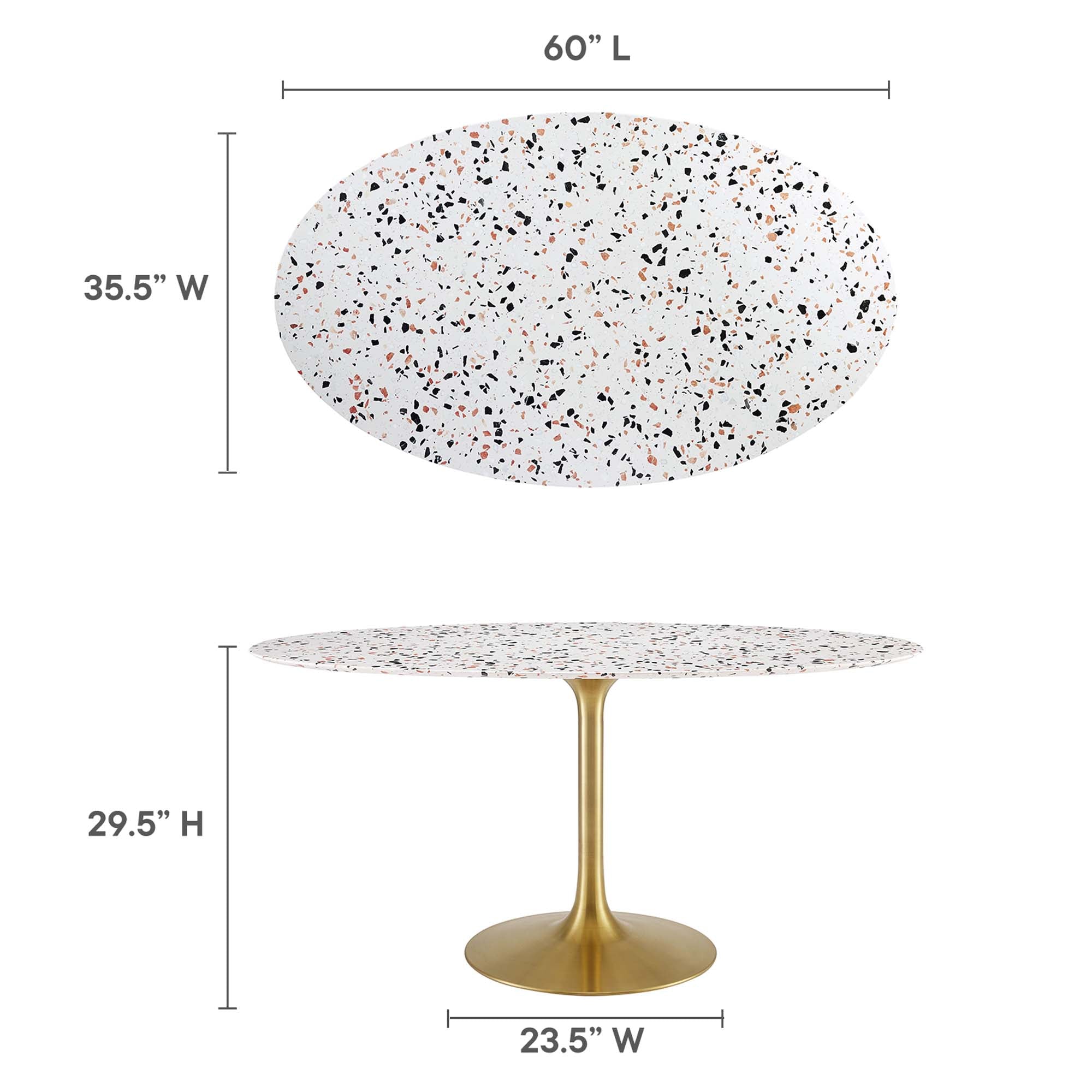 Lippa Oval Terrazzo Dining Table