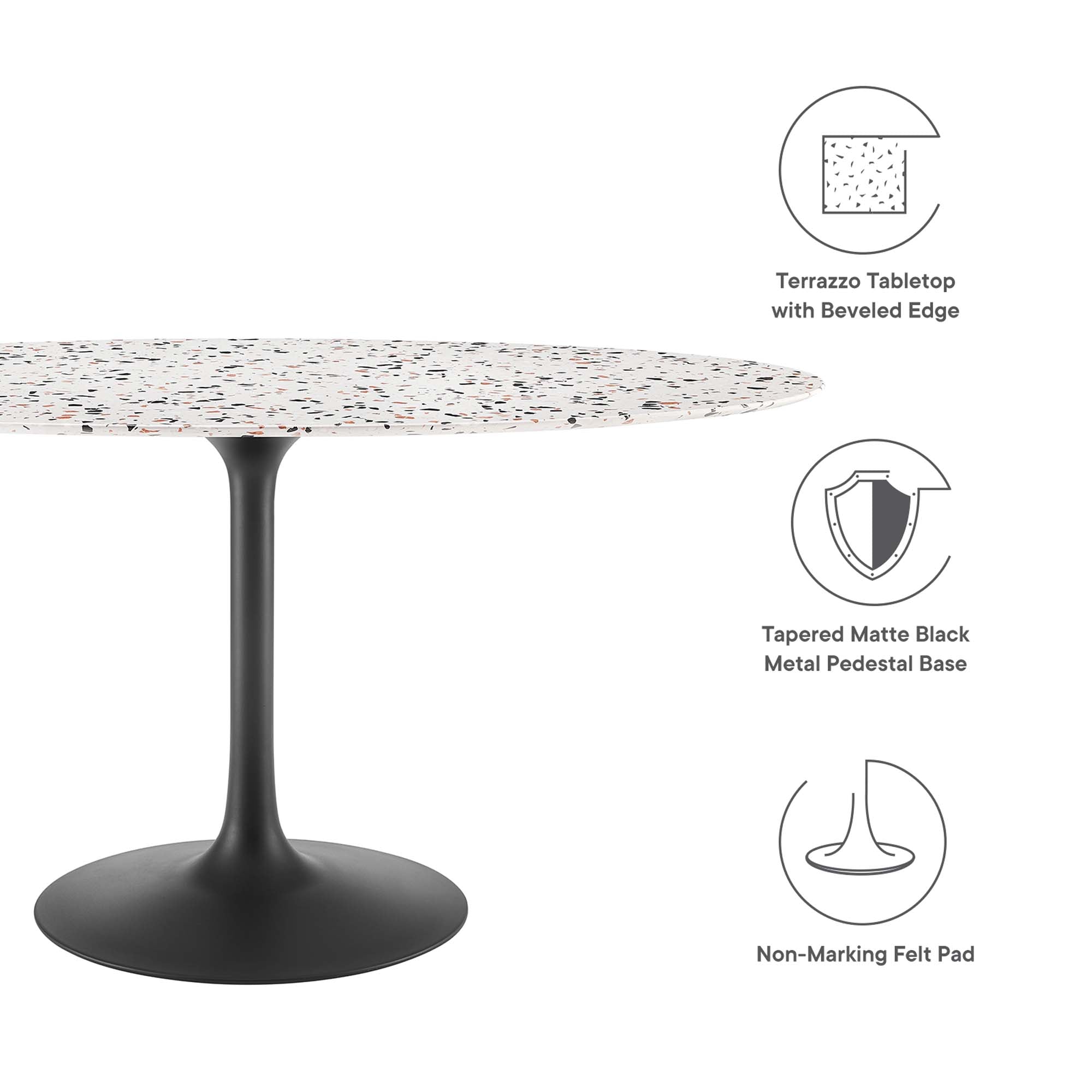 Lippa Oval Terrazzo Dining Table