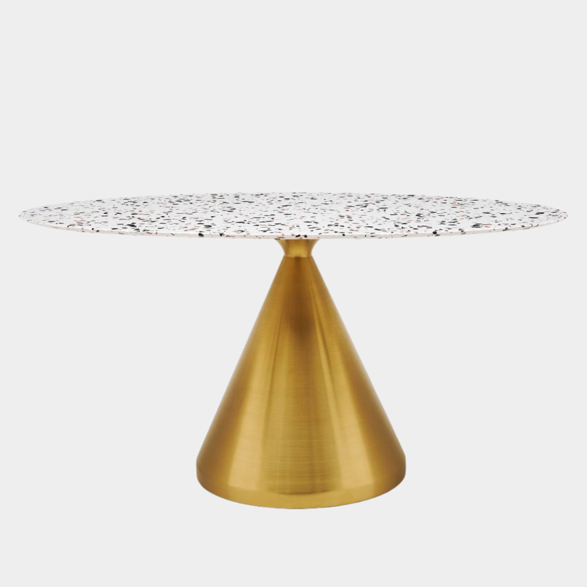 Tupelo 60" Oval Terrazzo Dining Table in Gold White