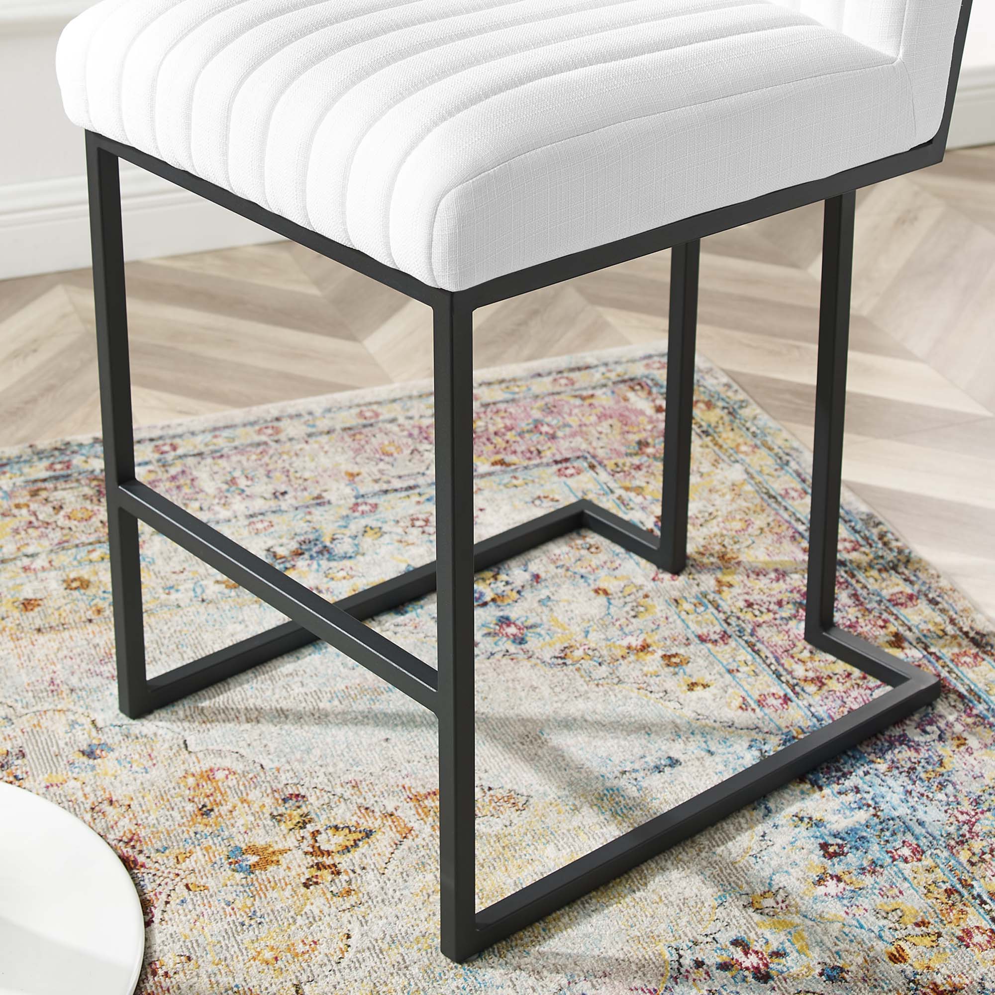 Indulge Channel Tufted Fabric Counter Stools Set of 2