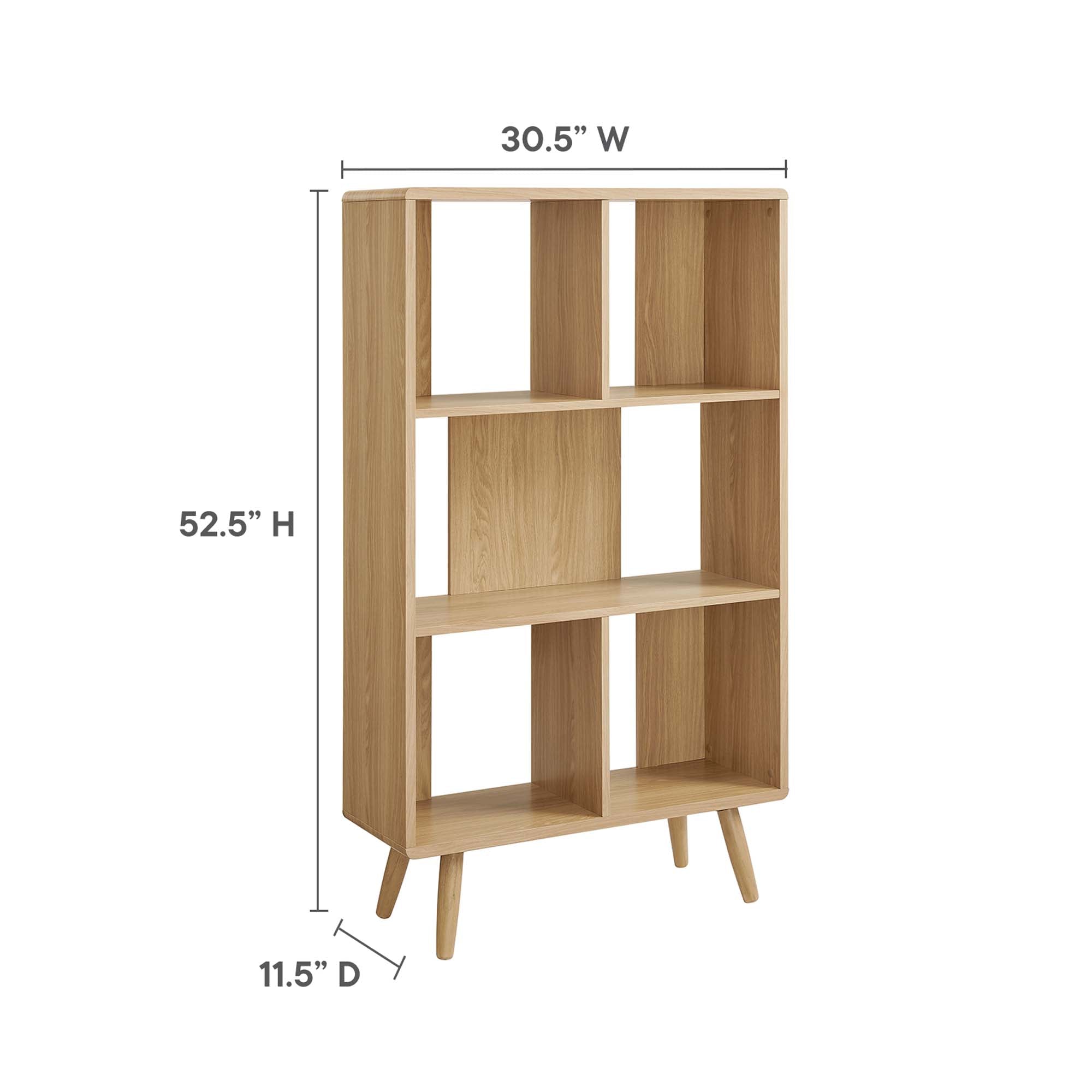 Transmit 5 Shelf Wood Grain Bookcase