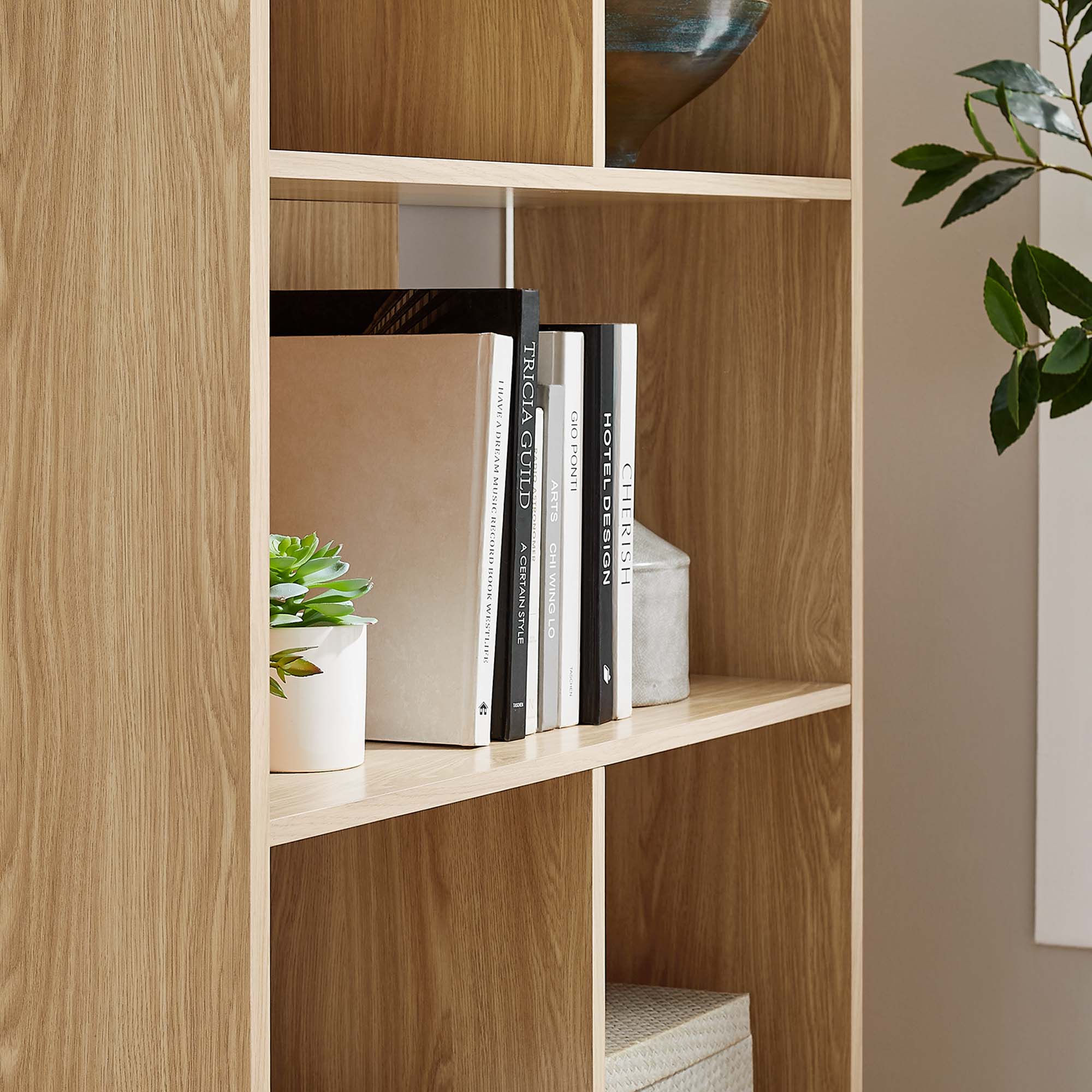 Transmit 5 Shelf Wood Grain Bookcase