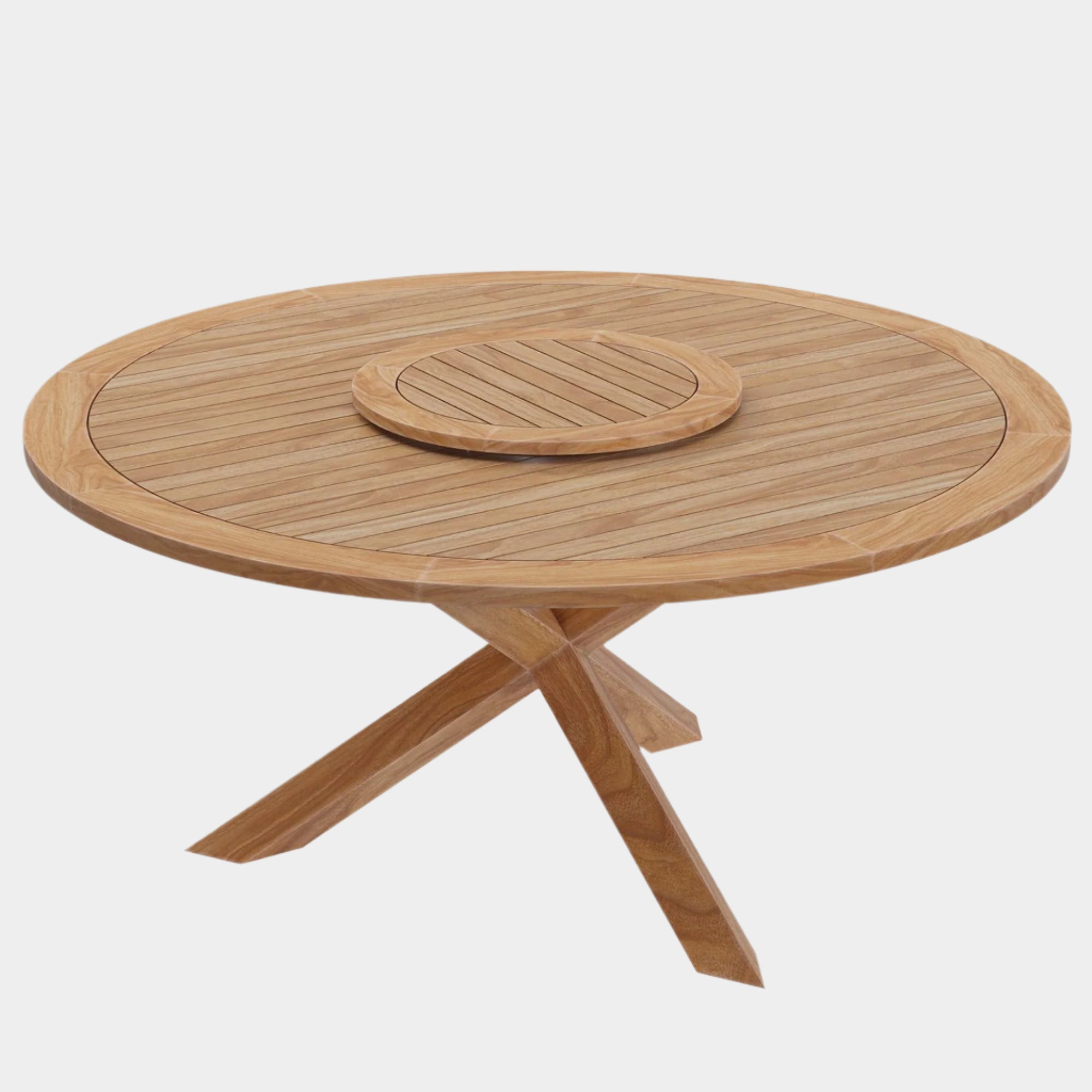 Table à manger d'extérieur en teck Wellspring de 63 po en naturel 