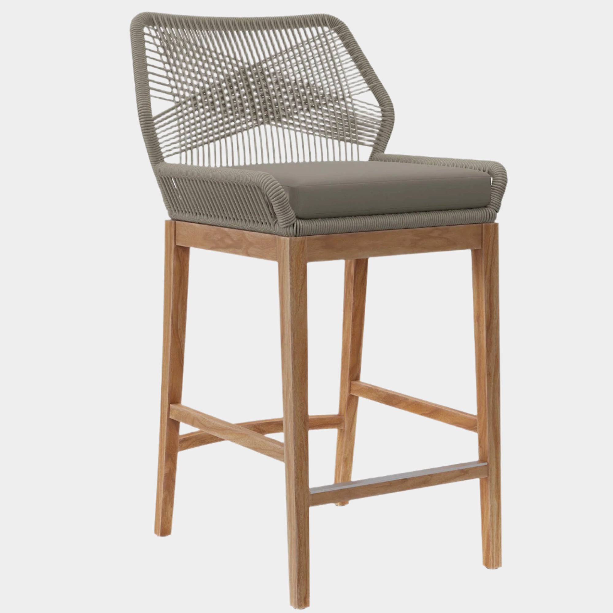 Wellspring Outdoor Patio Teak Wood Bar Stool