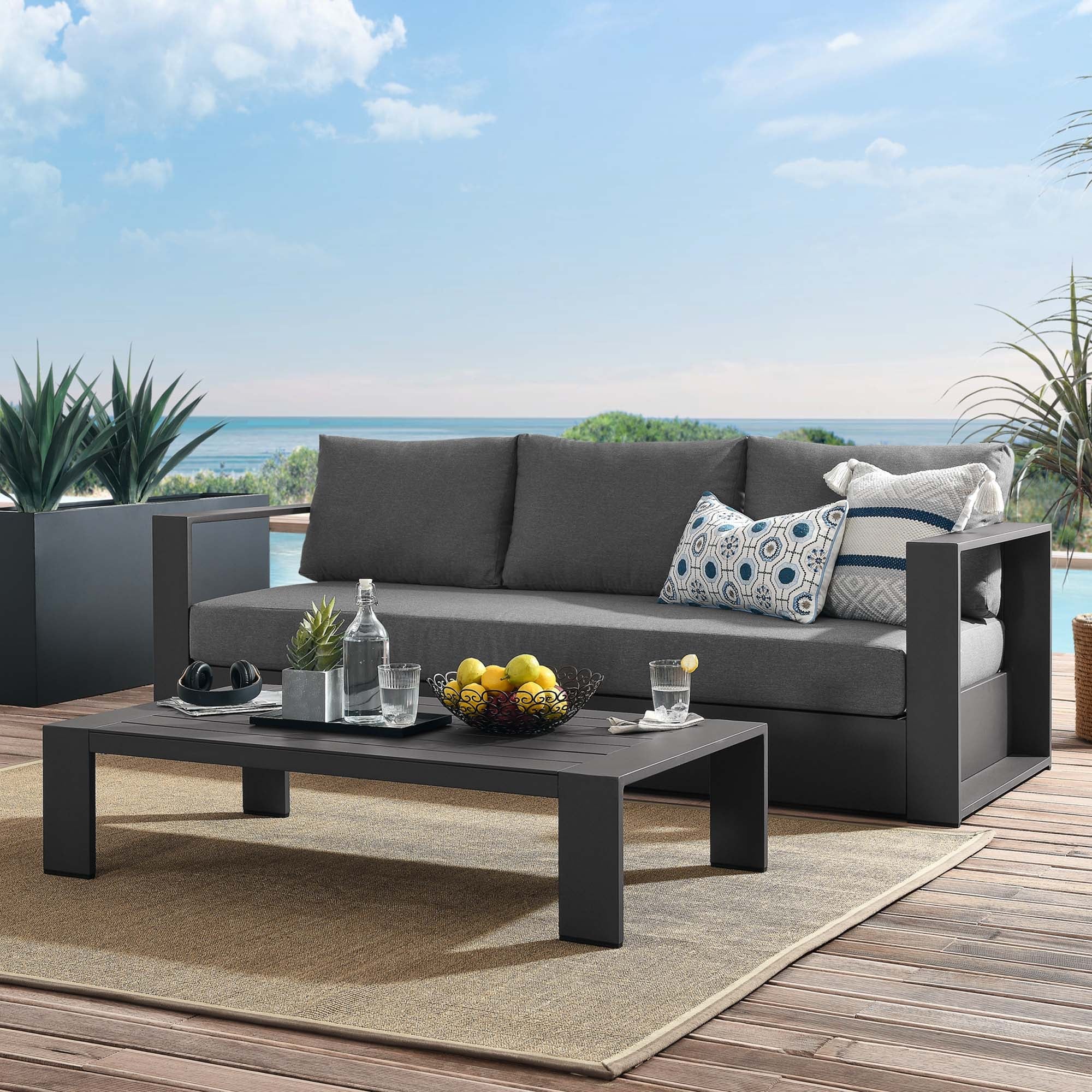 Tahoe 2-Piece Outdoor Patio Powder-Coated Aluminum Set