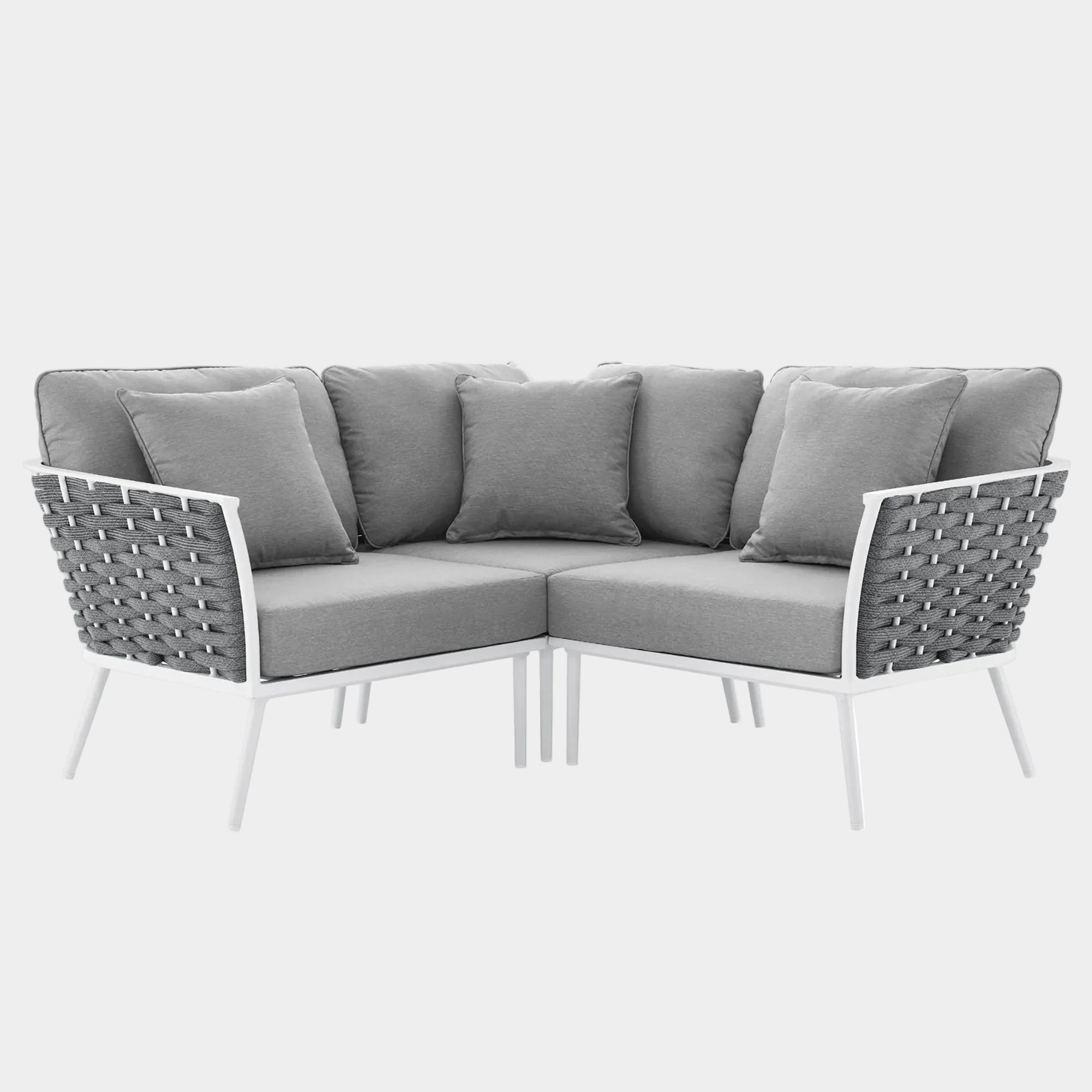 Stance Outdoor Patio Aluminum Small Sectional Sofa