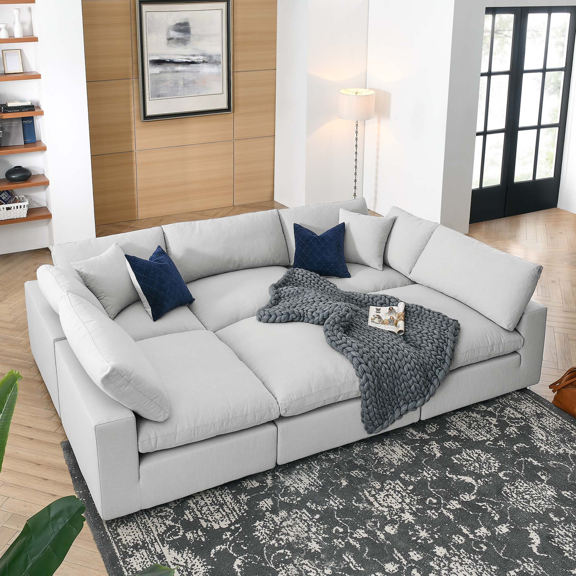 Commix 6-Piece Down Filled Overstuffed Sectional Sofa