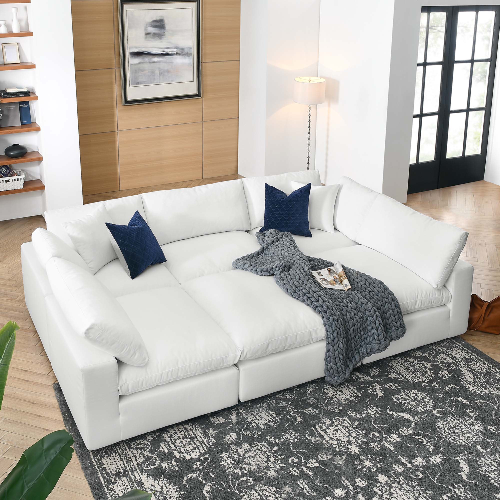 Commix 6-Piece Down Filled Overstuffed Sectional Sofa