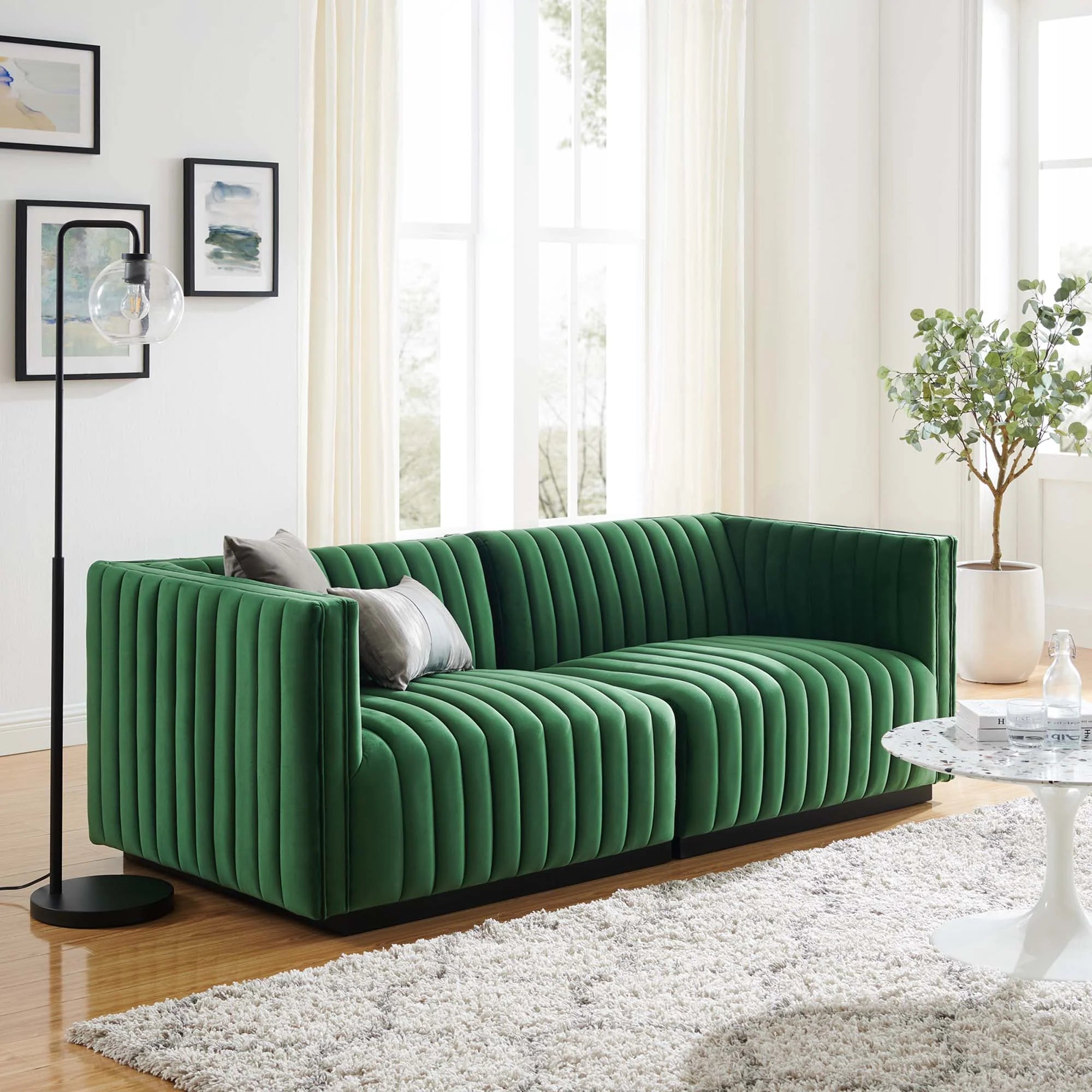 Conjure Channel Tufted Performance Velvet Loveseat