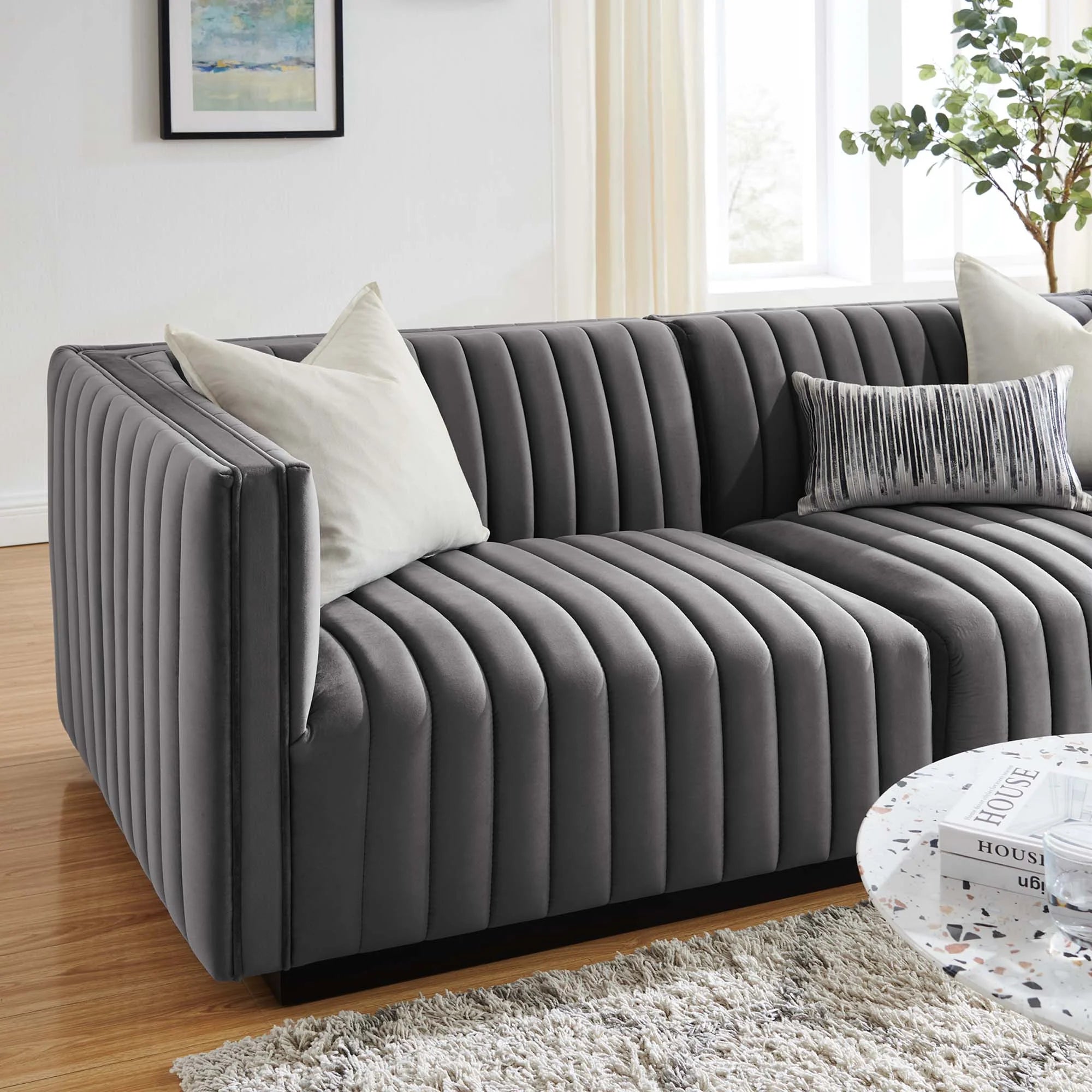 Chaise sans accoudoirs rembourrée en duvet Commix